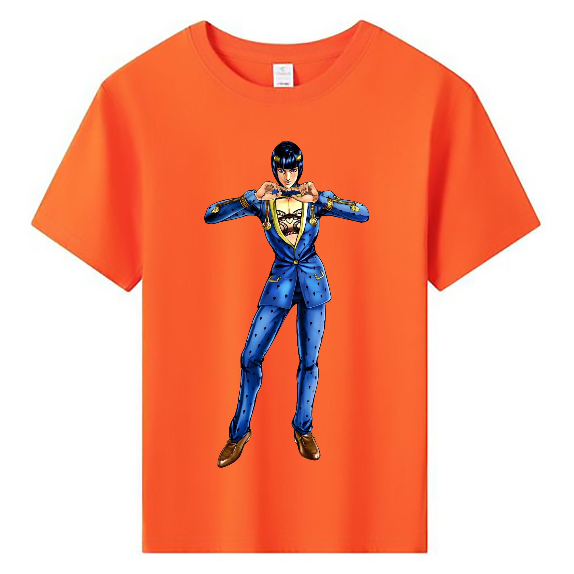 （画像用） ジョジョの奇妙な冒険 ブローノ?ブチャラティ JoJo's Bizarre Adventure Bruno Bucciarati 綿100％キッズTシャツ（フロントプリント）