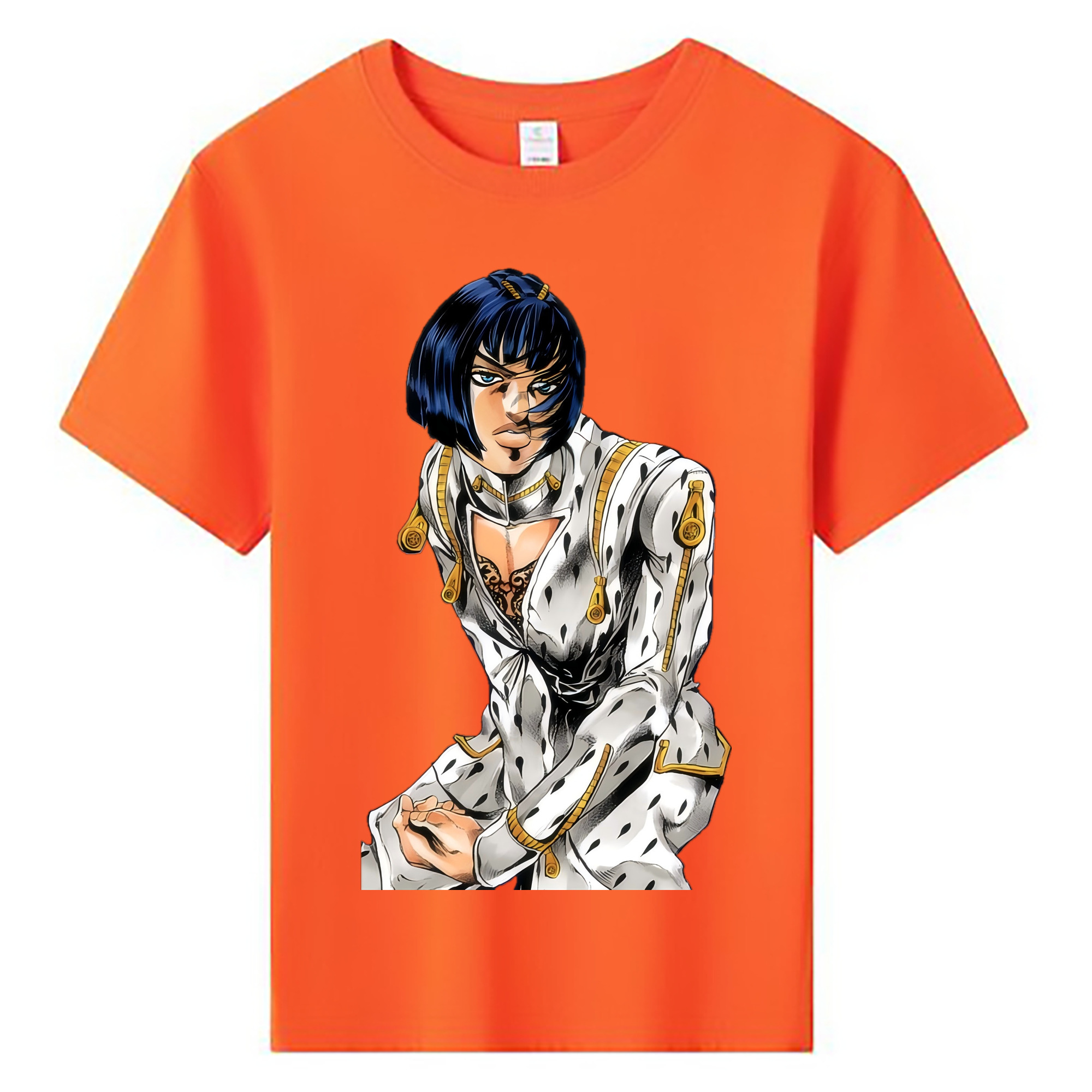 （画像用） ジョジョの奇妙な冒険 ブローノ?ブチャラティ JoJo's Bizarre Adventure Bruno Bucciarati 綿100％キッズTシャツ（フロントプリント）