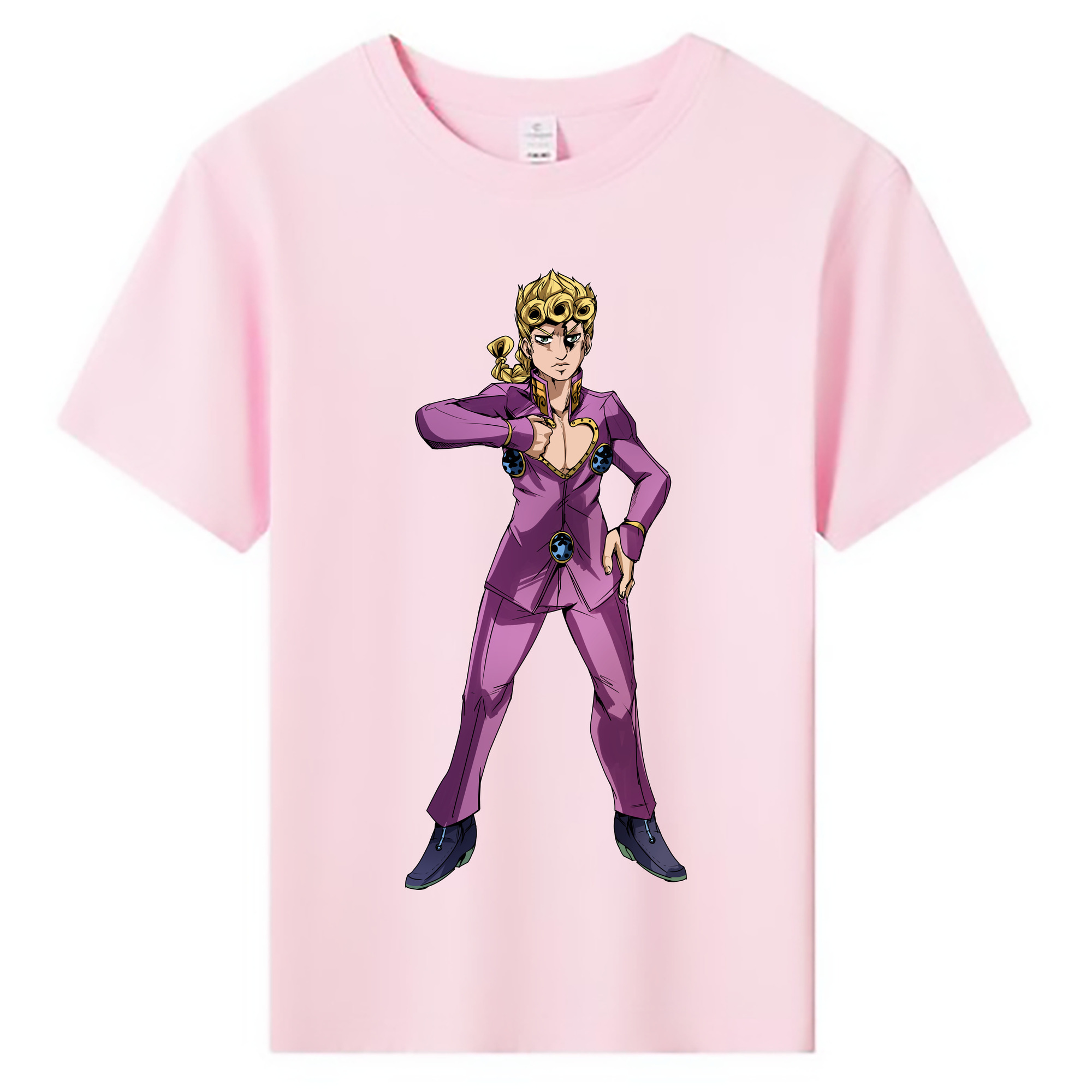 （画像用） ジョジョの奇妙な冒険 ジョルノ?ジョバァーナ JoJo's Bizarre Adventure Giorno Giovanna 綿100％キッズTシャツ（フロントプリント）