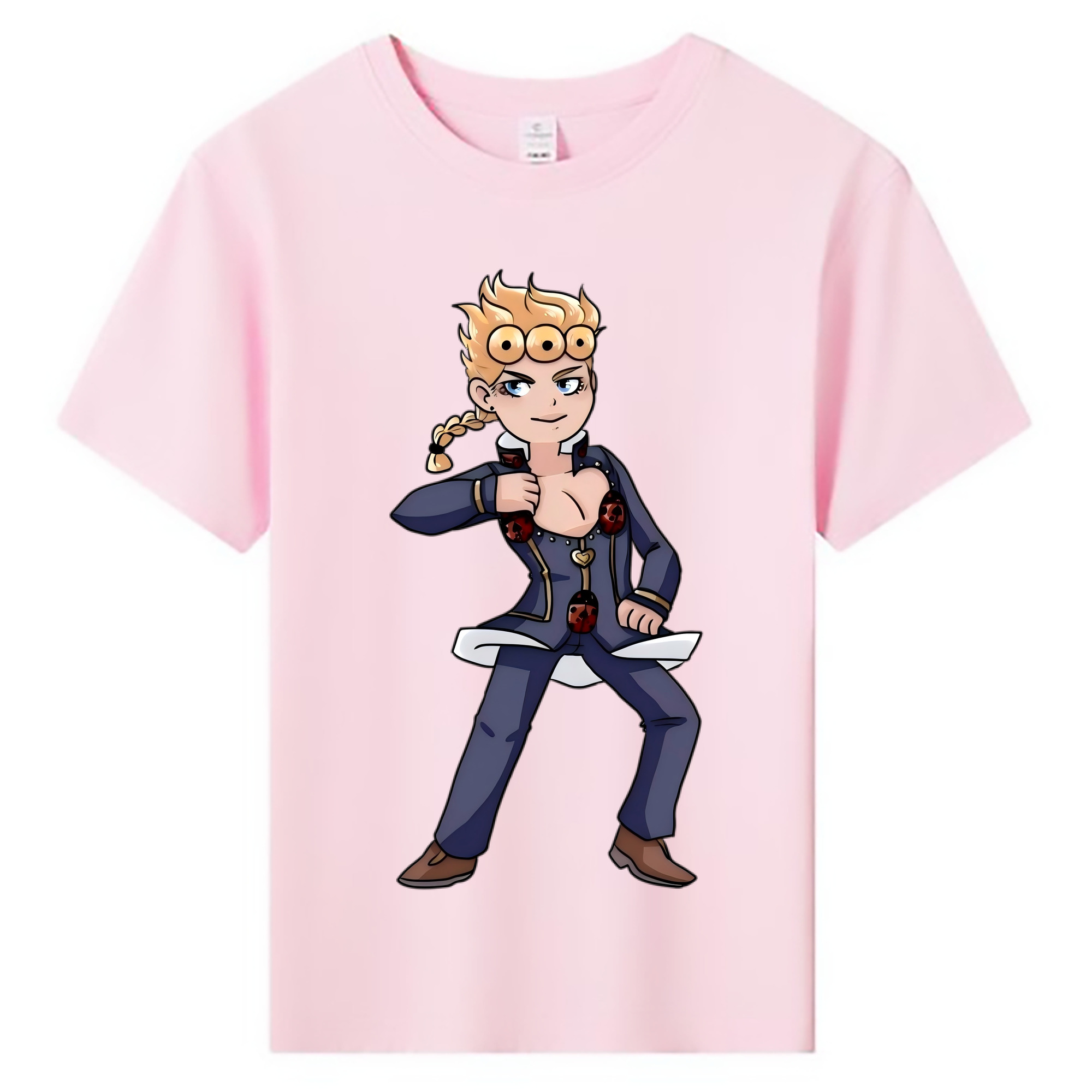 （画像用） ジョジョの奇妙な冒険 ジョルノ?ジョバァーナ JoJo's Bizarre Adventure Giorno Giovanna 綿100％キッズTシャツ（フロントプリント）