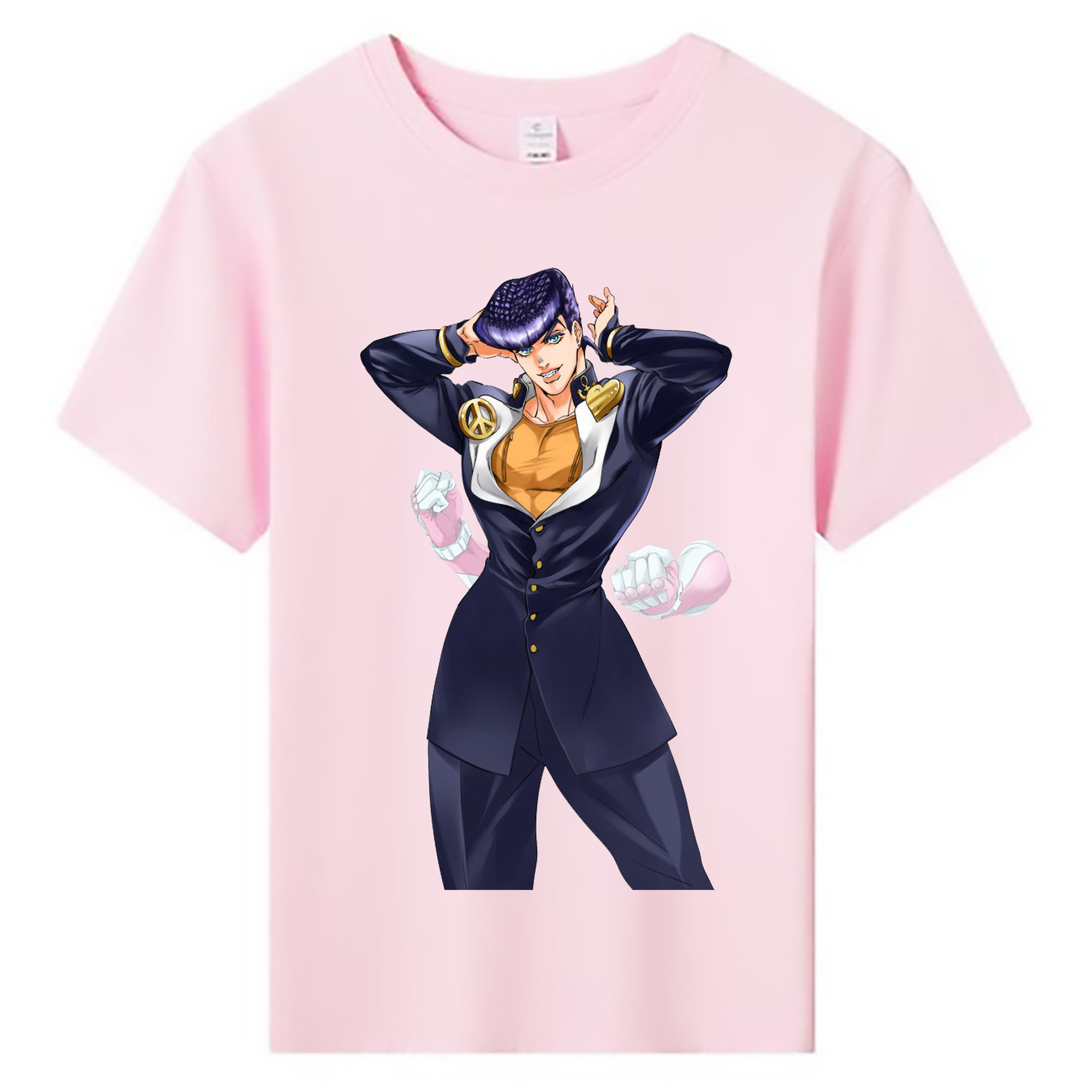 （画像用） ジョジョの奇妙な冒険 ひがしかた じょうすけ JoJo's Bizarre Adventure Higashikata Josuke 綿100％キッズTシャツ（フロントプリント）