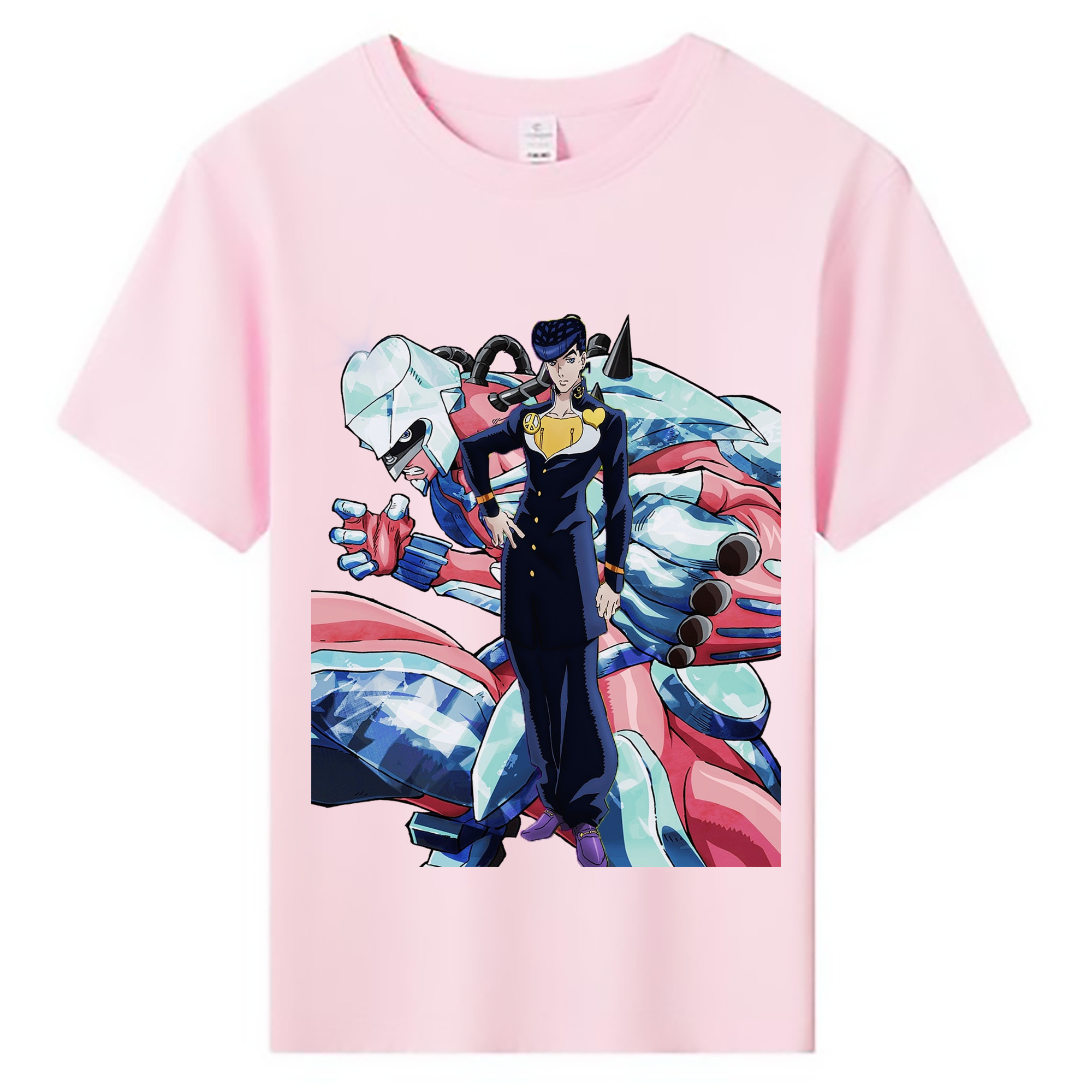 （画像用） ジョジョの奇妙な冒険 ひがしかた じょうすけ JoJo's Bizarre Adventure Higashikata Josuke 綿100％キッズTシャツ（フロントプリント）