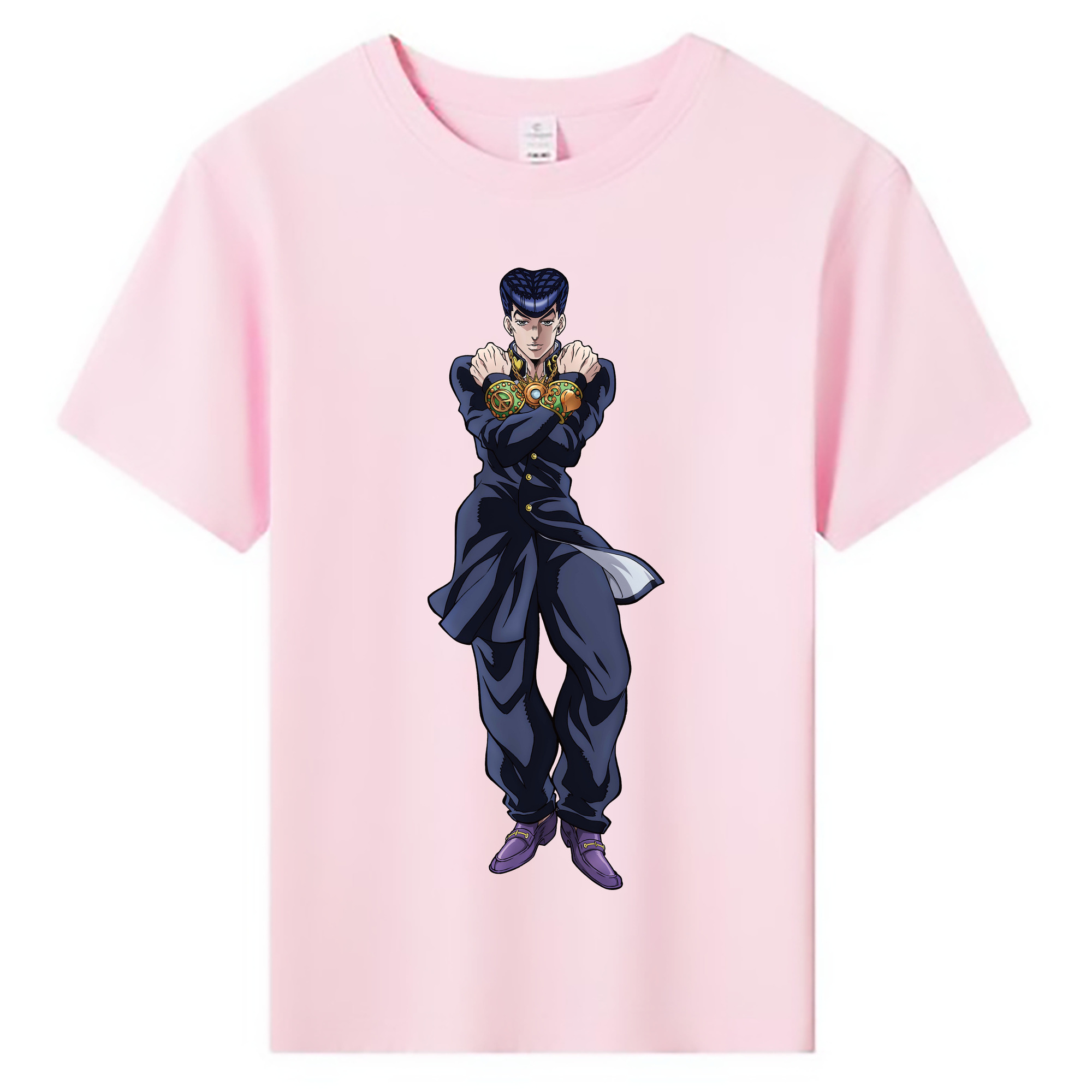 （画像用） ジョジョの奇妙な冒険 ひがしかた じょうすけ JoJo's Bizarre Adventure Higashikata Josuke 綿100％キッズTシャツ（フロントプリント）