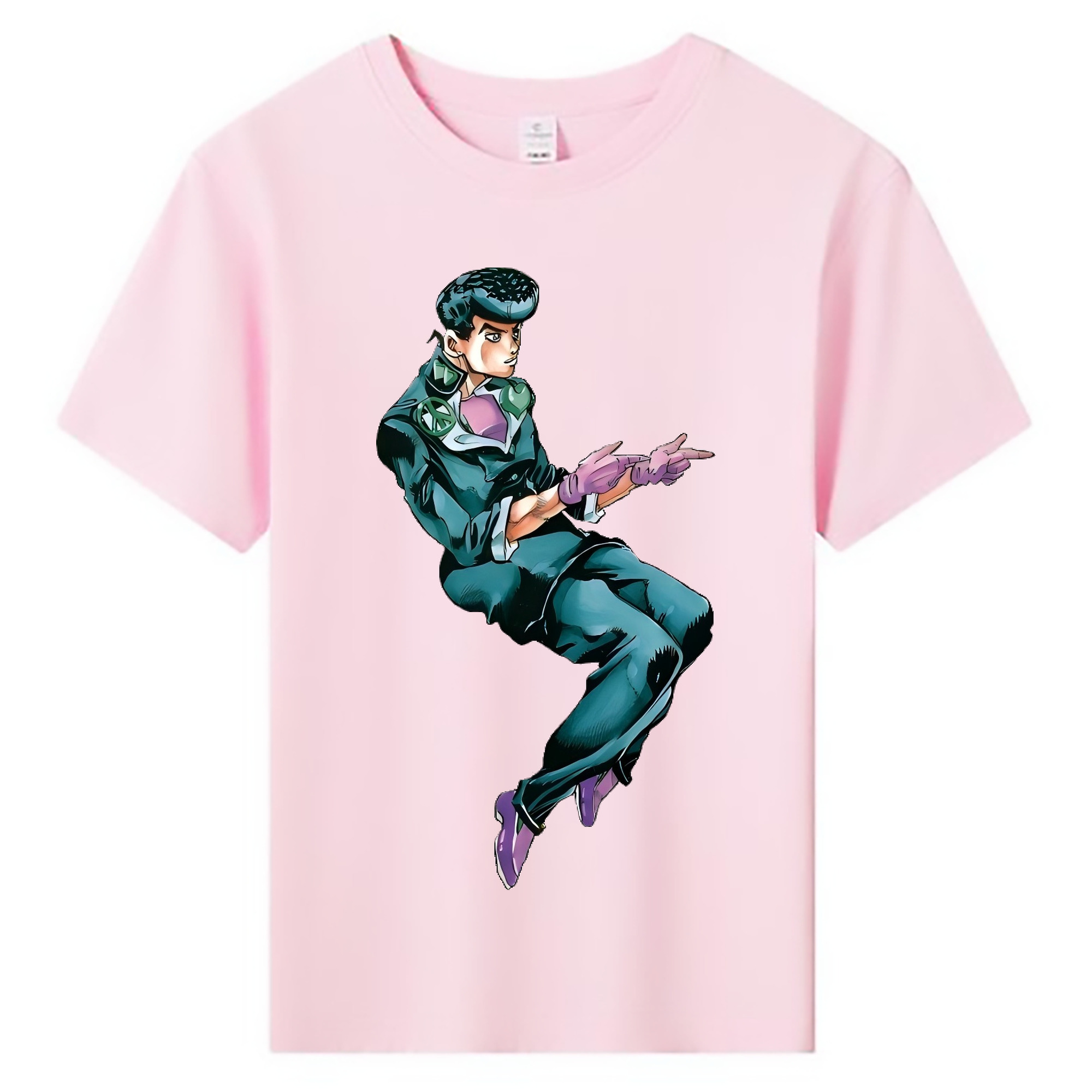 （画像用） ジョジョの奇妙な冒険 ひがしかた じょうすけ JoJo's Bizarre Adventure Higashikata Josuke 綿100％キッズTシャツ（フロントプリント）