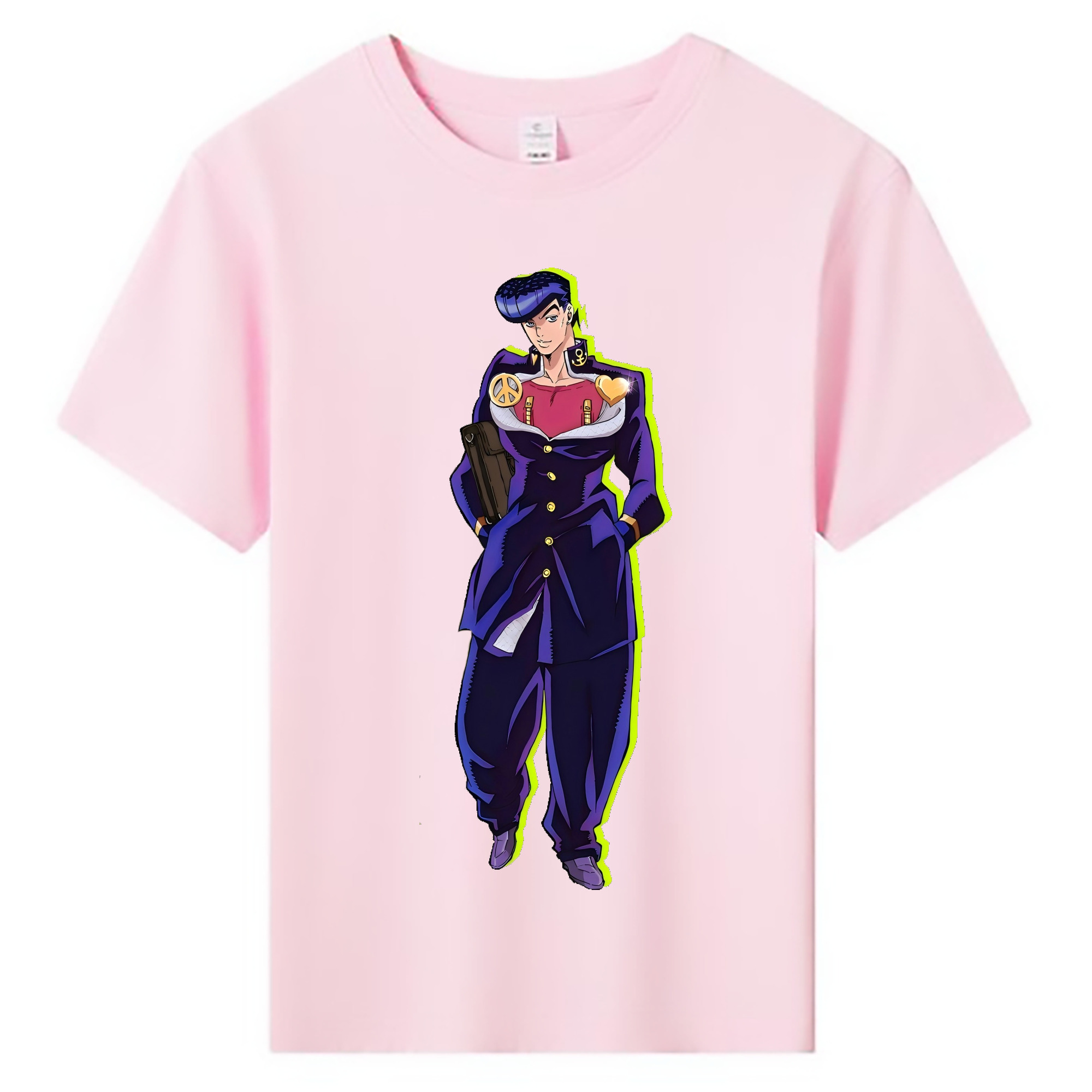 （画像用） ジョジョの奇妙な冒険 ひがしかた じょうすけ JoJo's Bizarre Adventure Higashikata Josuke 綿100％キッズTシャツ（フロントプリント）