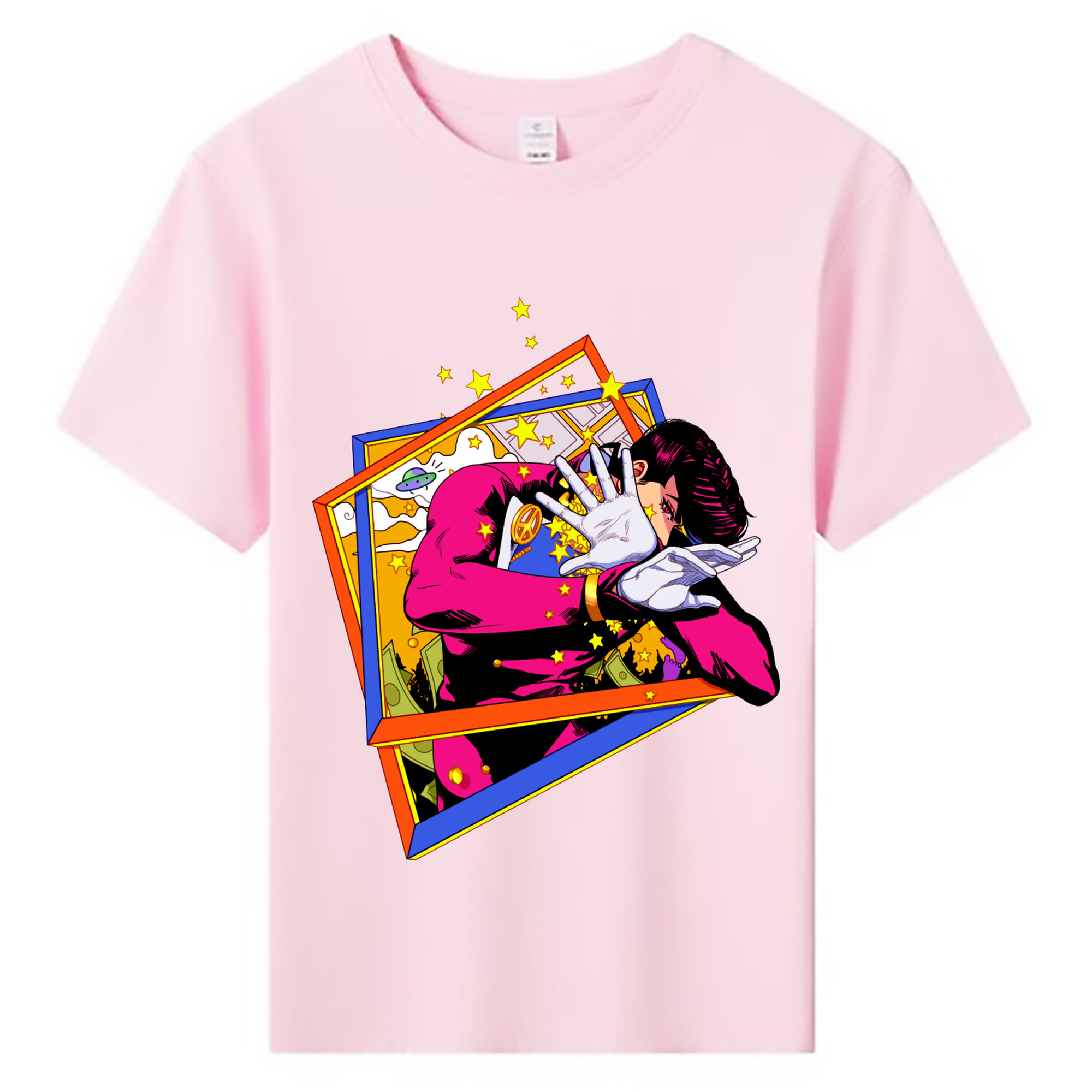 （画像用） ジョジョの奇妙な冒険 ひがしかた じょうすけ JoJo's Bizarre Adventure Higashikata Josuke 綿100％キッズTシャツ（フロントプリント）