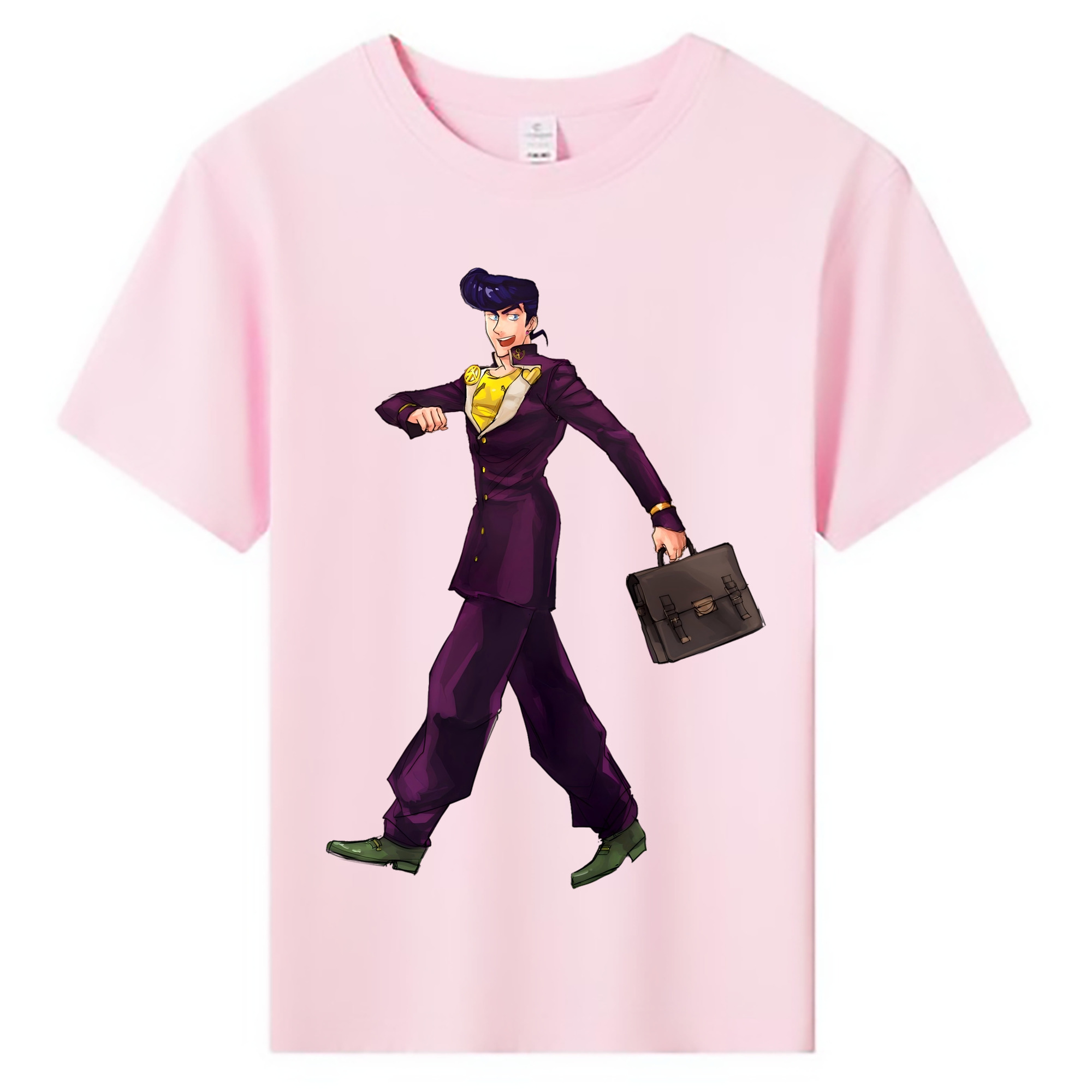 （画像用） ジョジョの奇妙な冒険 ひがしかた じょうすけ JoJo's Bizarre Adventure Higashikata Josuke 綿100％キッズTシャツ（フロントプリント）