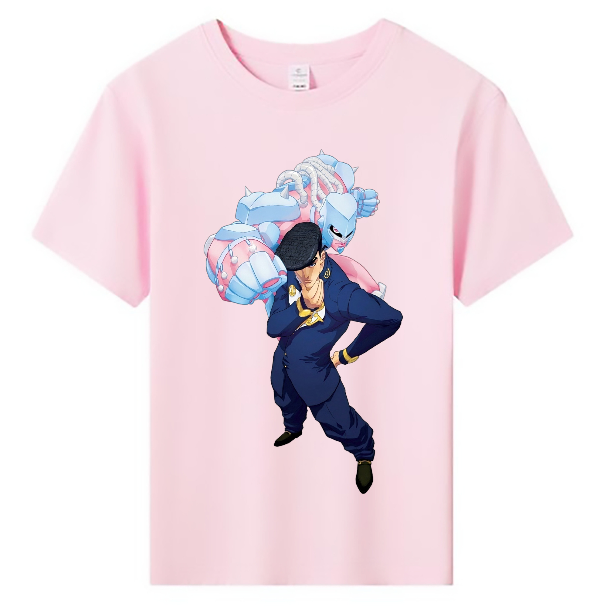 （画像用） ジョジョの奇妙な冒険 ひがしかた じょうすけ JoJo's Bizarre Adventure Higashikata Josuke 綿100％キッズTシャツ（フロントプリント）