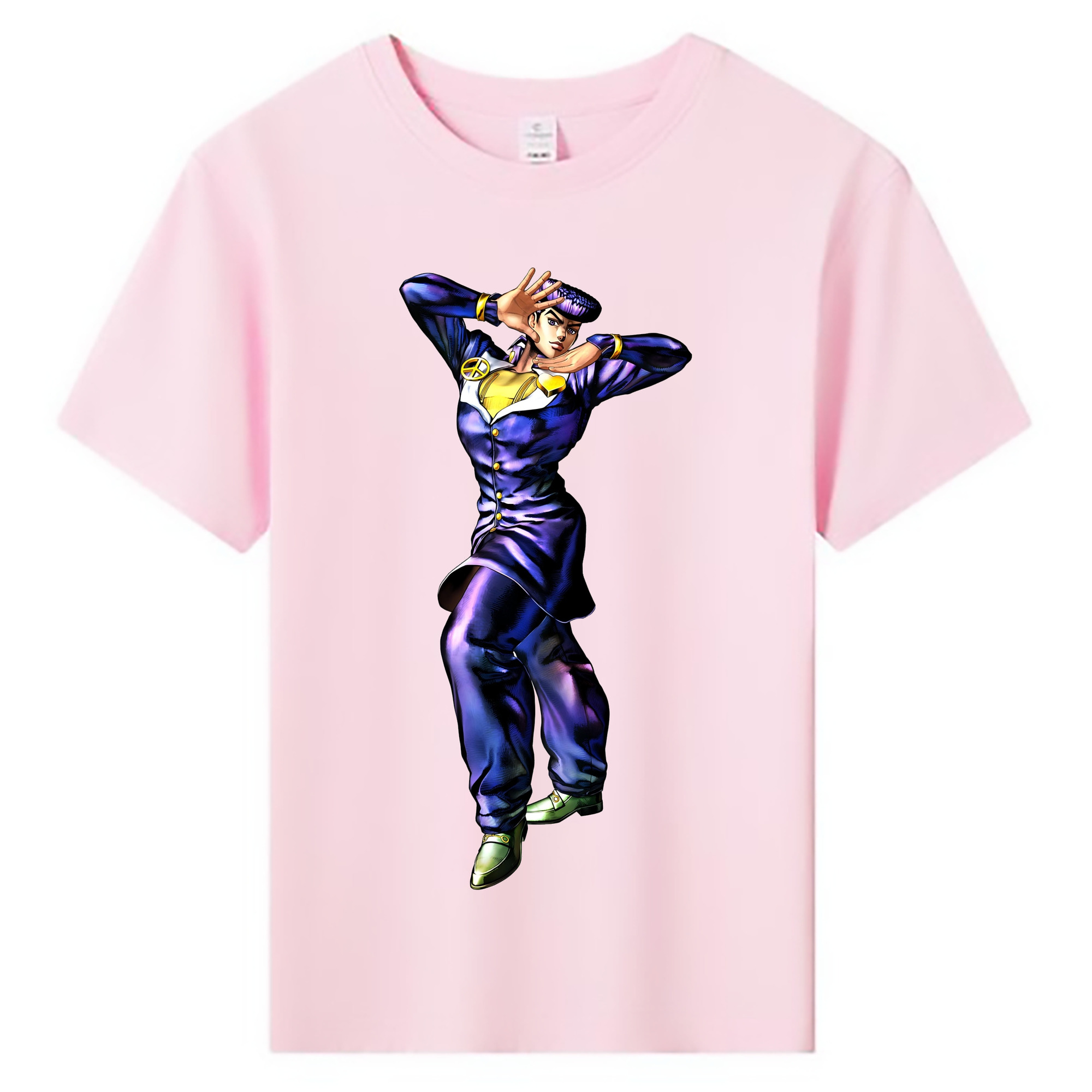 （画像用） ジョジョの奇妙な冒険 ひがしかた じょうすけ JoJo's Bizarre Adventure Higashikata Josuke 綿100％キッズTシャツ（フロントプリント）