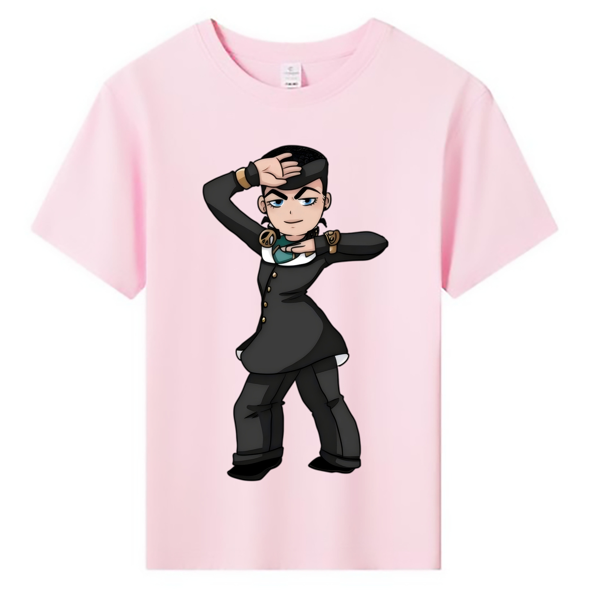 （画像用） ジョジョの奇妙な冒険 ひがしかた じょうすけ JoJo's Bizarre Adventure Higashikata Josuke 綿100％キッズTシャツ（フロントプリント）