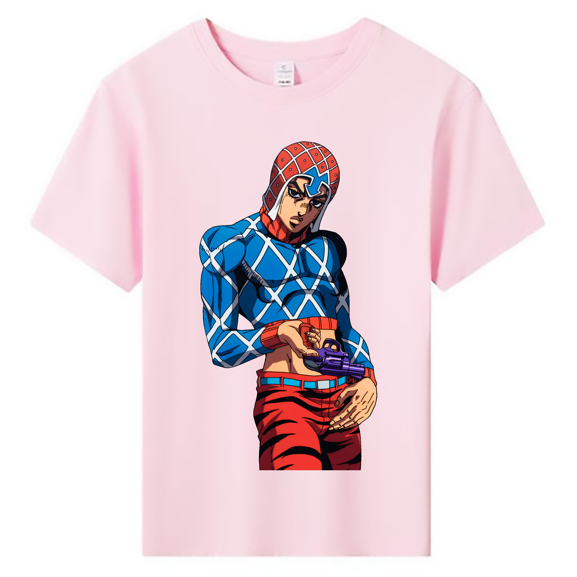 （画像用） ジョジョの奇妙な冒険 グイード?ミスタ JoJo's Bizarre Adventure Guido Mista 綿100％キッズTシャツ（フロントプリント）