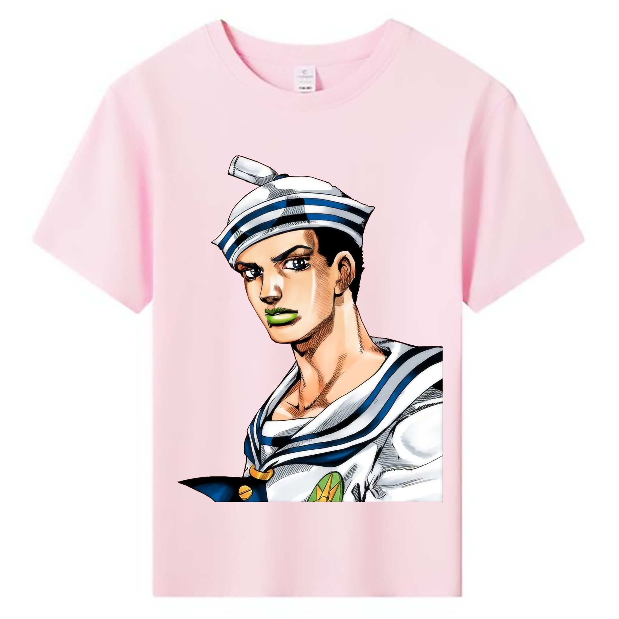 （画像用） ジョジョの奇妙な冒険 東方定助 JoJo's Bizarre Adventure Higashikata Josuke 綿100％キッズTシャツ（フロントプリント）