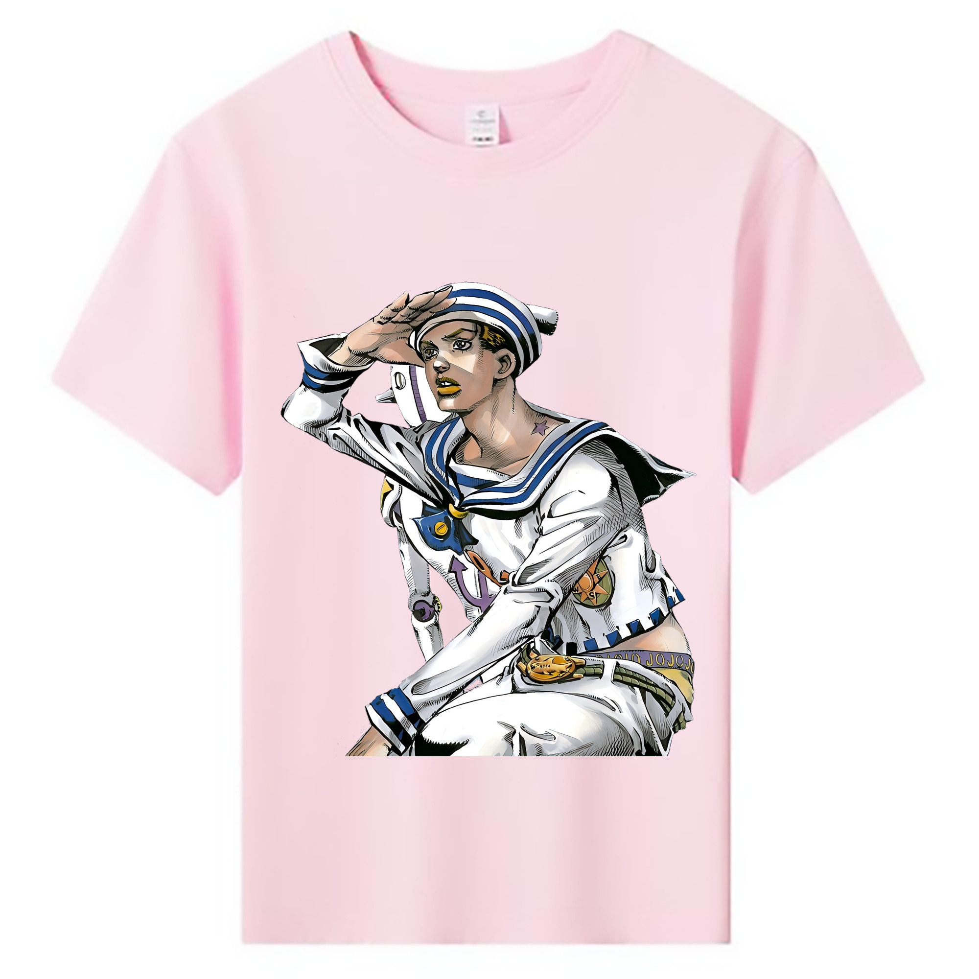 （画像用） ジョジョの奇妙な冒険 東方定助 JoJo's Bizarre Adventure Higashikata Josuke 綿100％キッズTシャツ（フロントプリント）