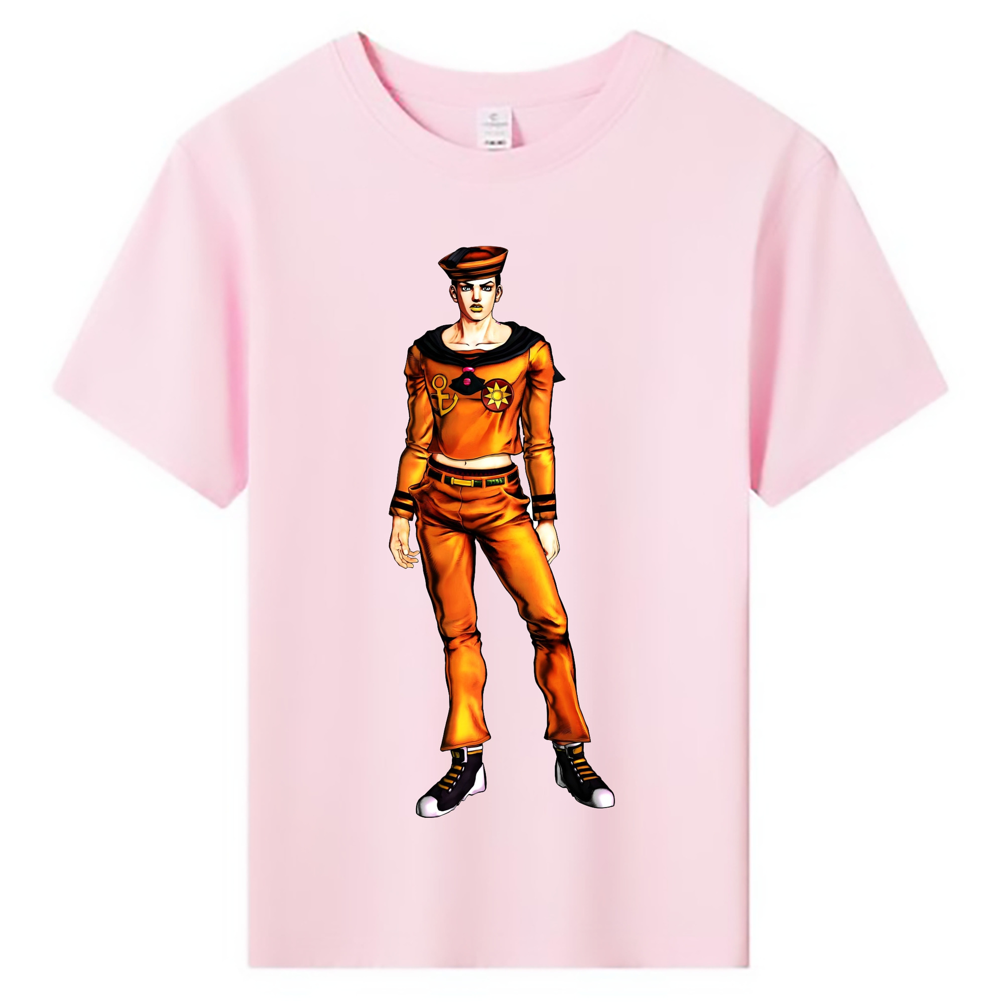 （画像用） ジョジョの奇妙な冒険 東方定助 JoJo's Bizarre Adventure Higashikata Josuke 綿100％キッズTシャツ（フロントプリント）