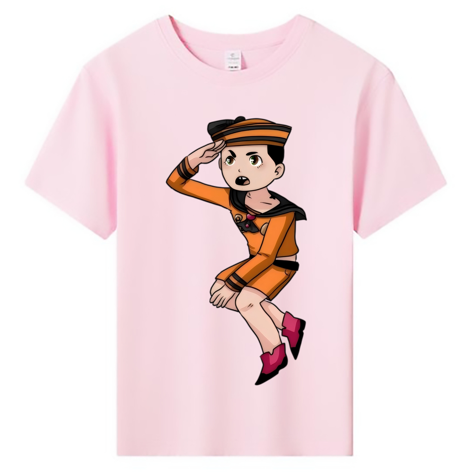 （画像用） ジョジョの奇妙な冒険 東方定助 JoJo's Bizarre Adventure Higashikata Josuke 綿100％キッズTシャツ（フロントプリント）
