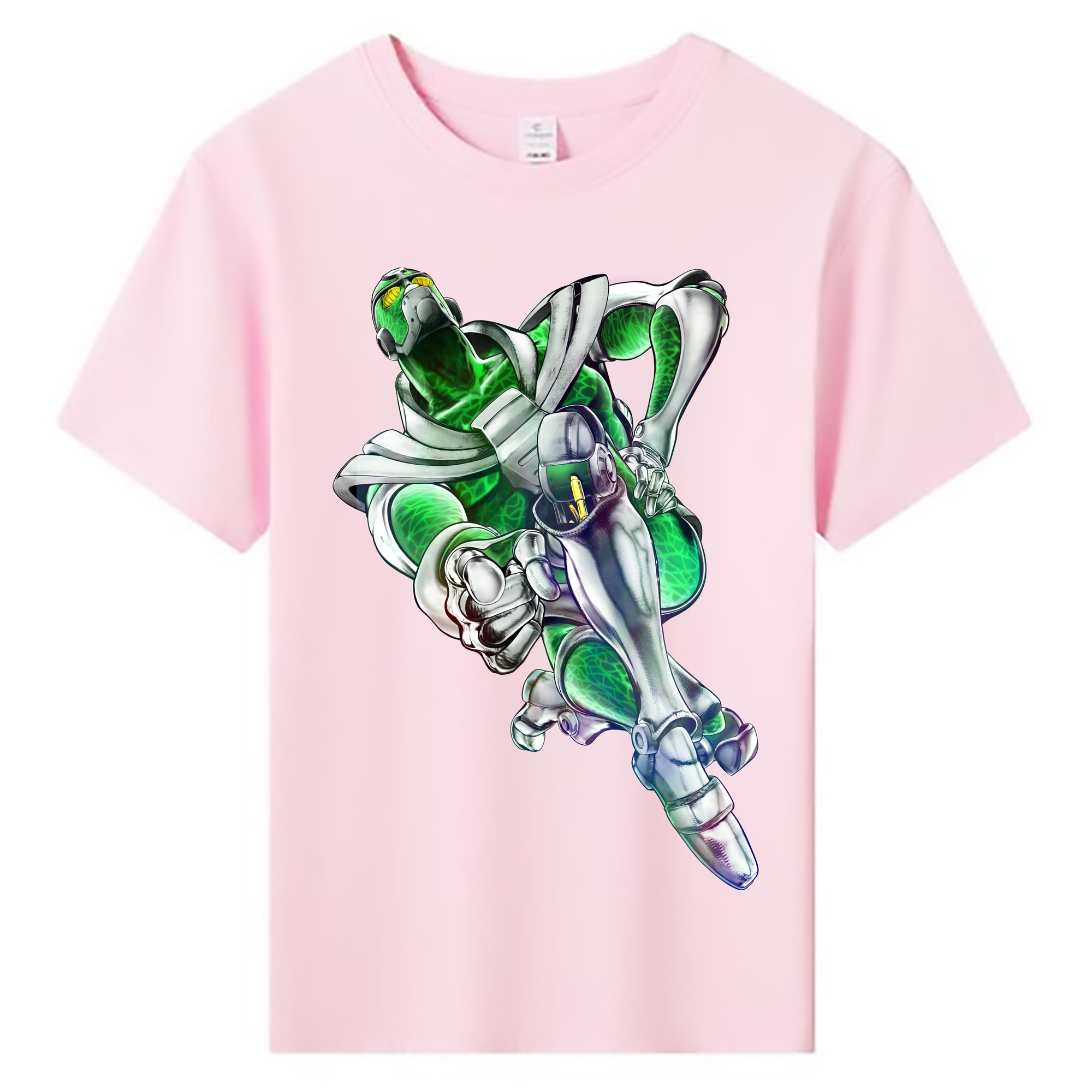（画像用） ジョジョの奇妙な冒険 花京院 典明（かきょういん のりあき） JoJo's Bizarre Adventure Kakyoin Noriaki 綿100％キッズTシャツ（フロントプリント）