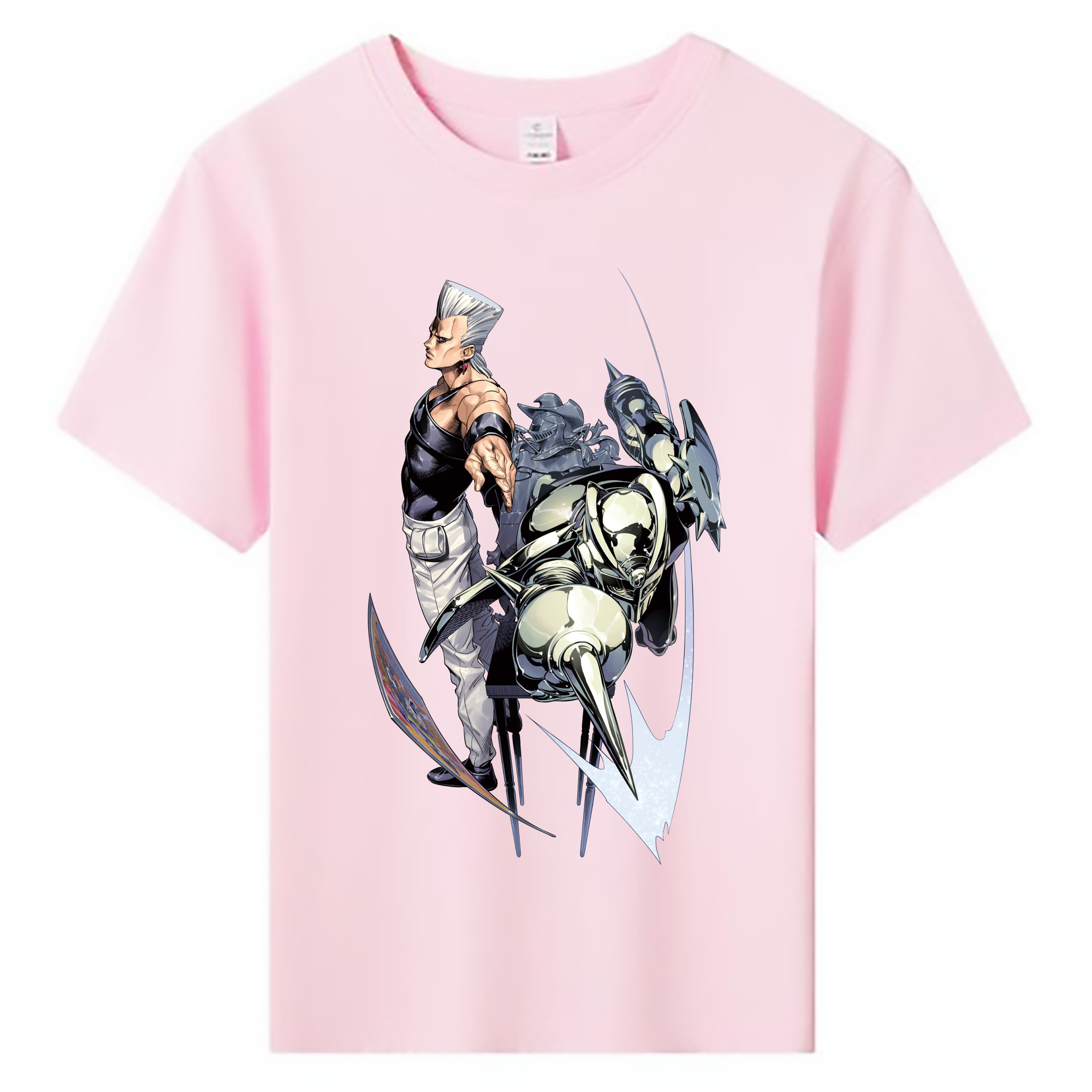 （画像用） ジョジョの奇妙な冒険 ジャン＝ピエール?ポルナレフ JoJo's Bizarre Adventure Jan Pierre Polnareff 綿100％キッズTシャツ（フロントプリント）