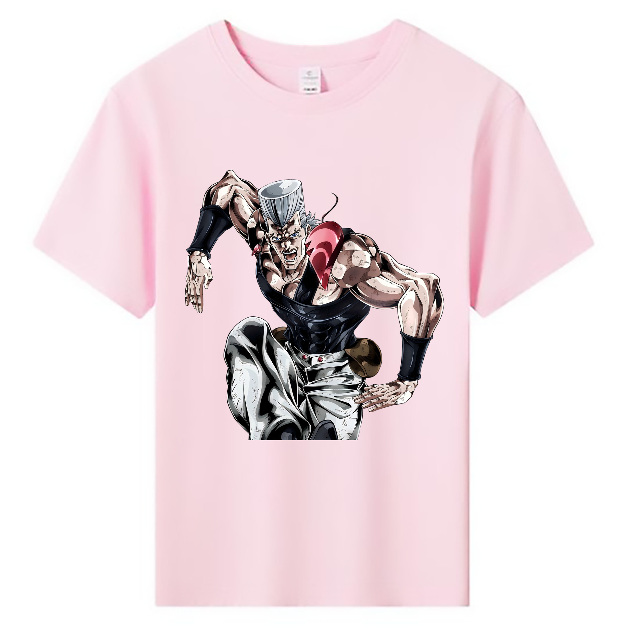 （画像用） ジョジョの奇妙な冒険 ジャン＝ピエール?ポルナレフ JoJo's Bizarre Adventure Jan Pierre Polnareff 綿100％キッズTシャツ（フロントプリント）