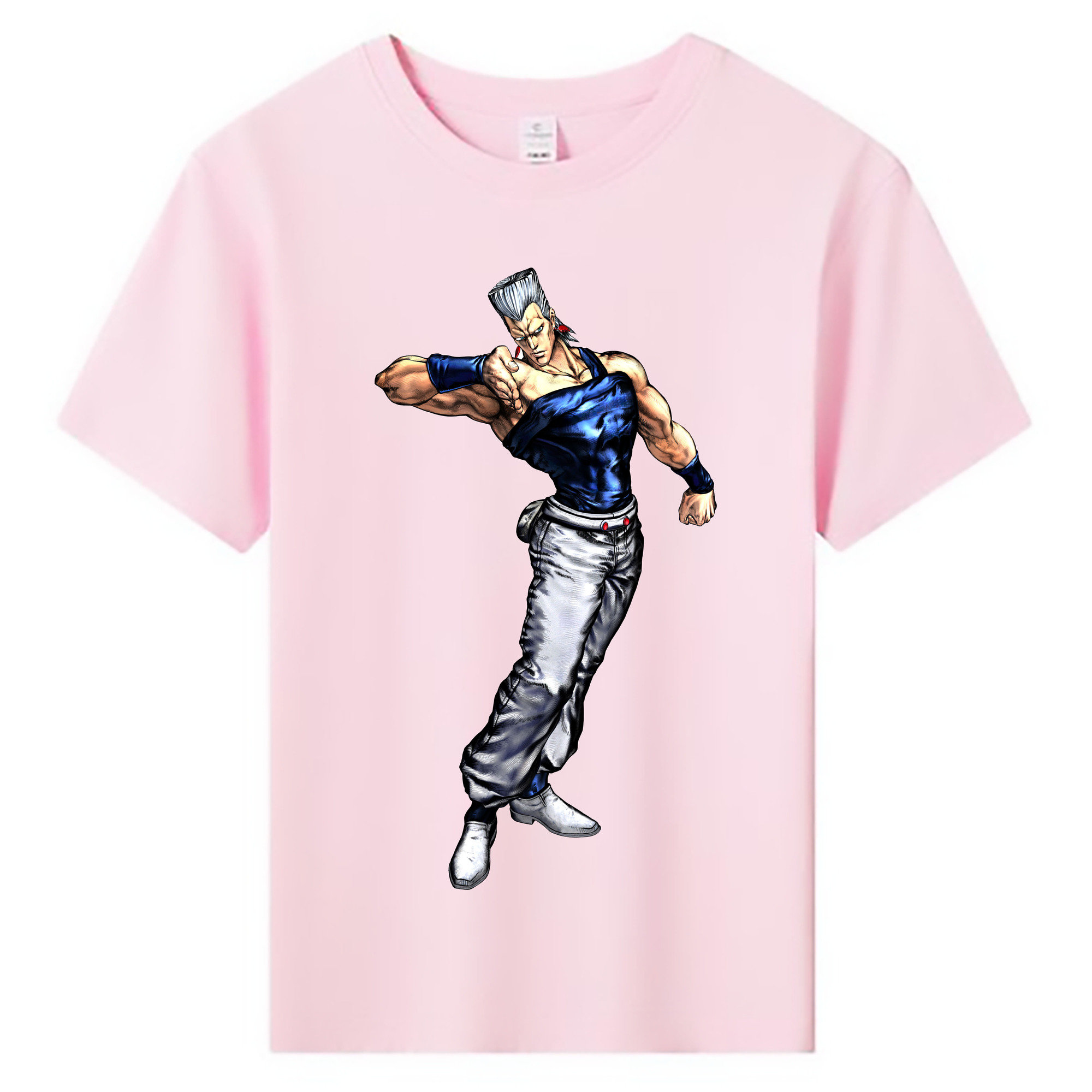（画像用） ジョジョの奇妙な冒険 ジャン＝ピエール?ポルナレフ JoJo's Bizarre Adventure Jan Pierre Polnareff 綿100％キッズTシャツ（フロントプリント）