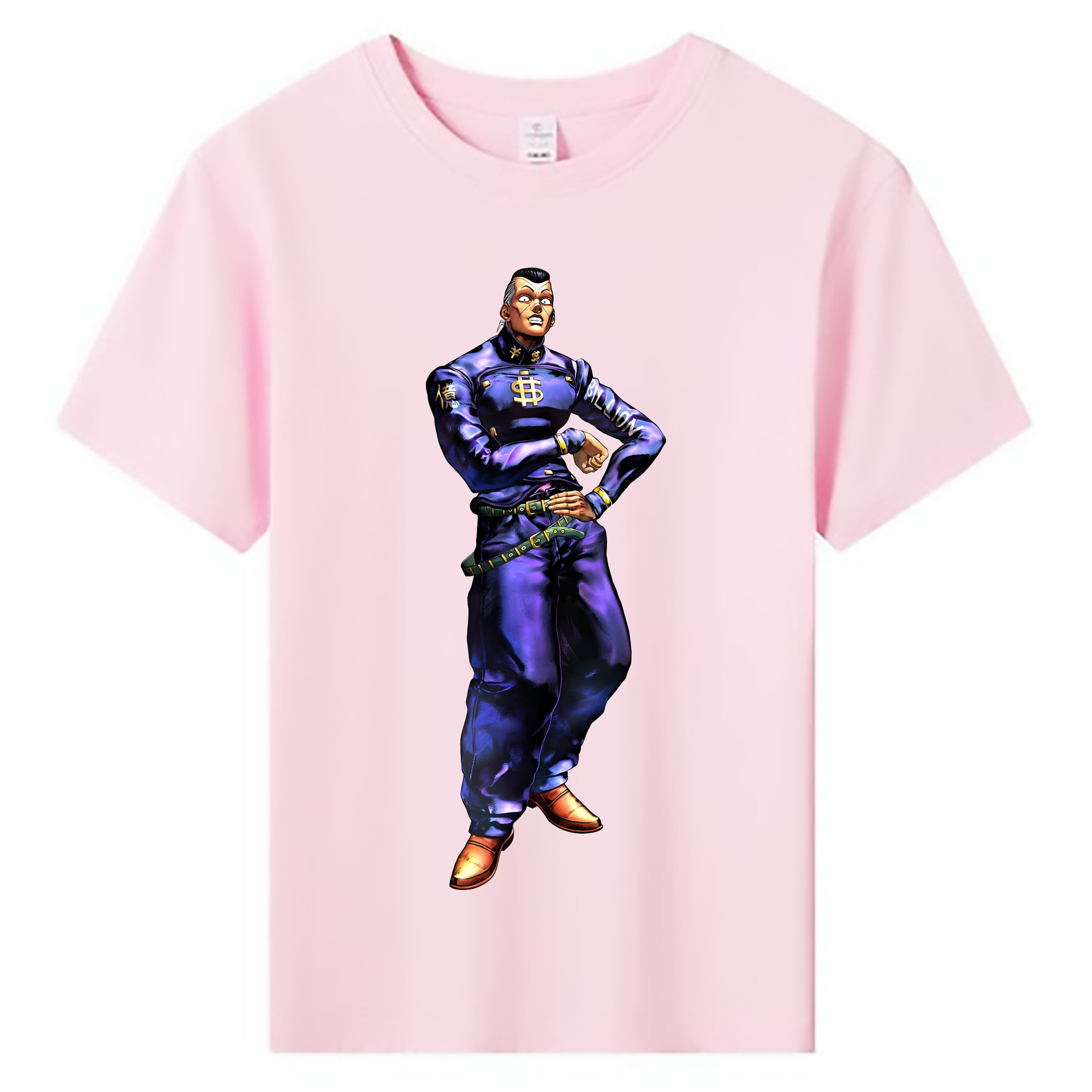 （画像用） ジョジョの奇妙な冒険 虹村億泰 にじむら おくやす JoJo's Bizarre Adventure Nijimura Okuyasu 綿100％キッズTシャツ（フロントプリント）