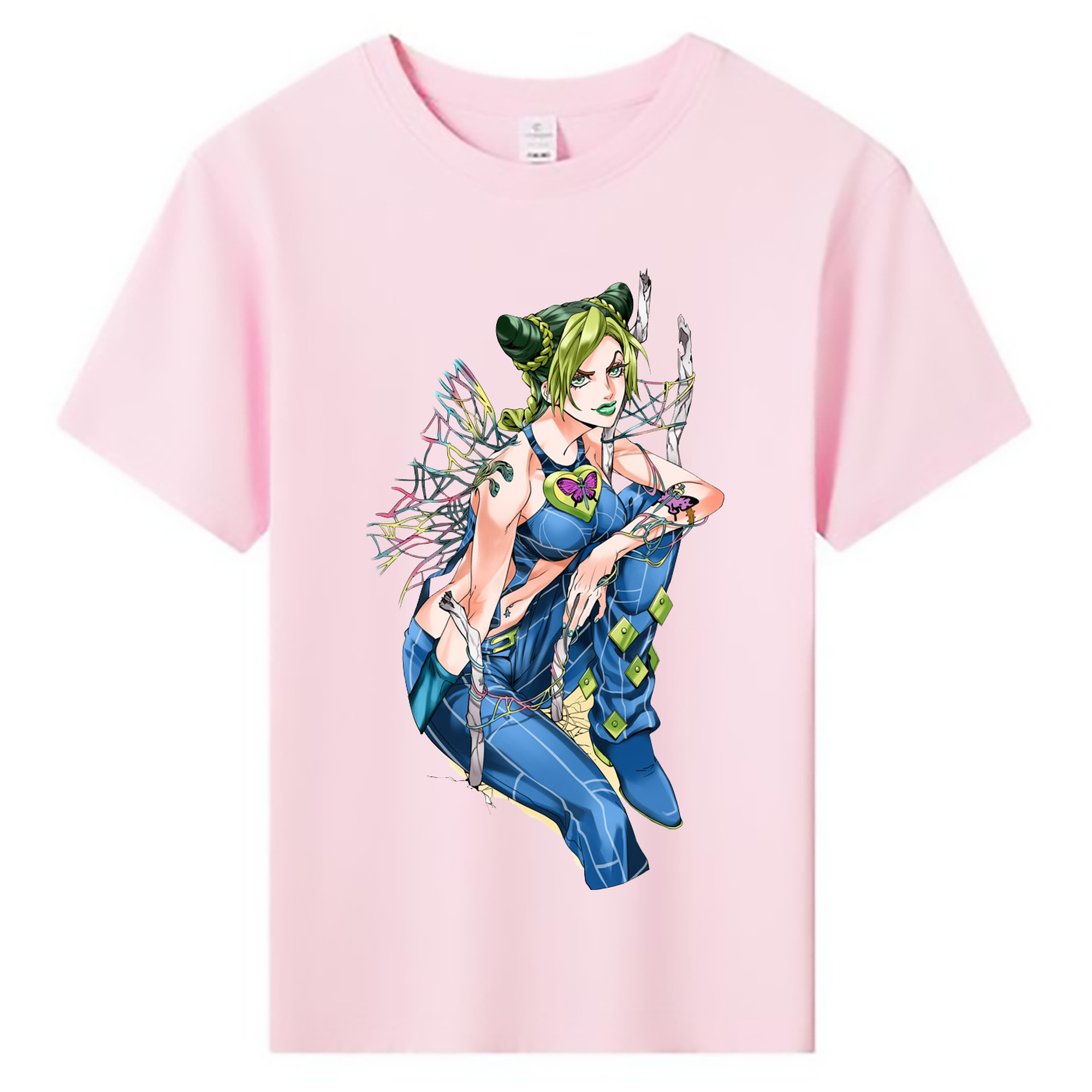 （画像用） "ジョジョの奇妙な冒険 くうじょう ジョリーン JoJo's Bizarre Adventure Jolyne Cujoh " 綿100％キッズTシャツ（フロントプリント）