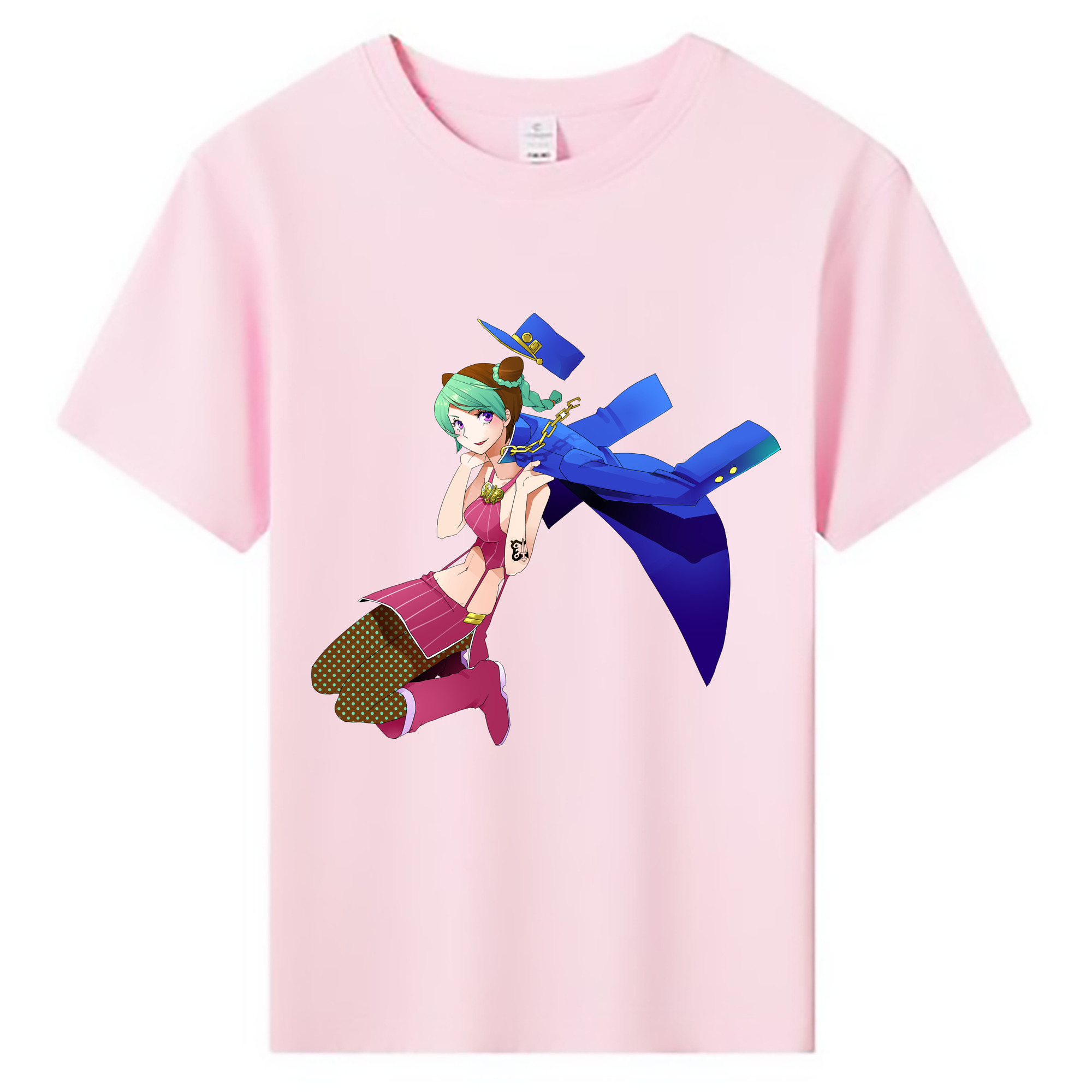 （画像用） "ジョジョの奇妙な冒険 くうじょう ジョリーン JoJo's Bizarre Adventure Jolyne Cujoh " 綿100％キッズTシャツ（フロントプリント）