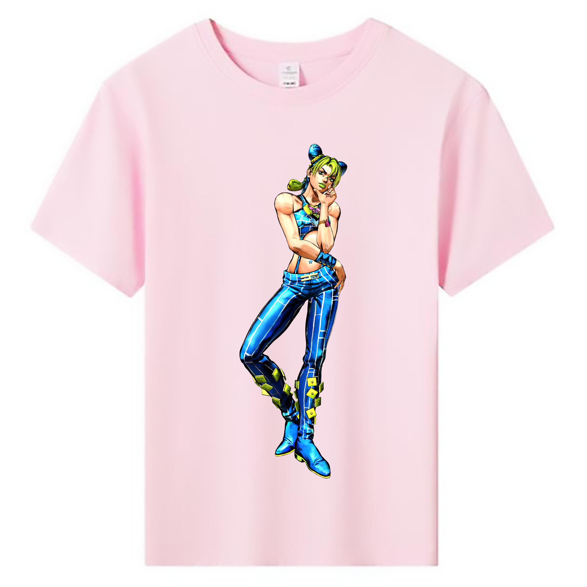 （画像用） "ジョジョの奇妙な冒険 くうじょう ジョリーン JoJo's Bizarre Adventure Jolyne Cujoh " 綿100％キッズTシャツ（フロントプリント）