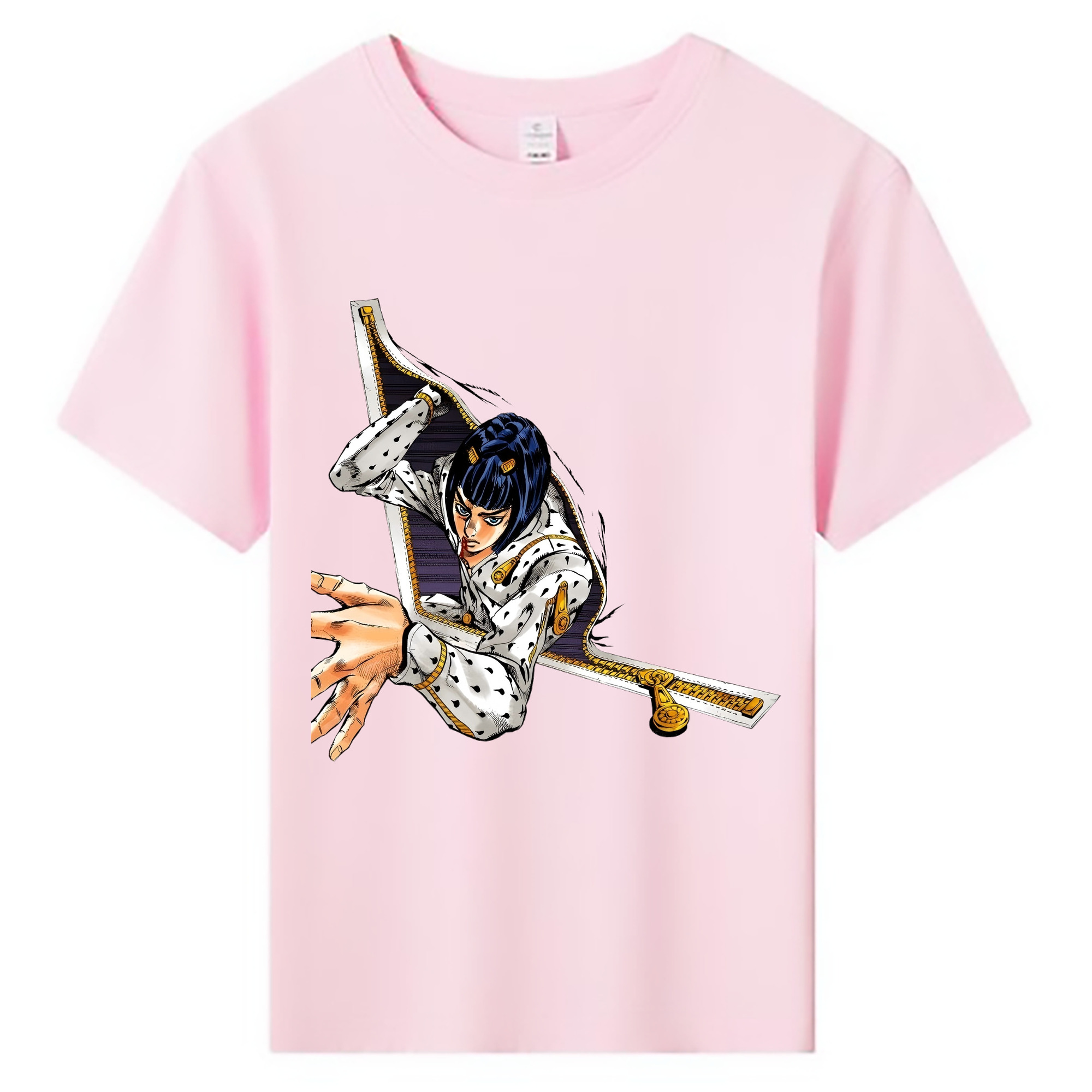 （画像用） ジョジョの奇妙な冒険 ブローノ?ブチャラティ JoJo's Bizarre Adventure Bruno Bucciarati 綿100％キッズTシャツ（フロントプリント）