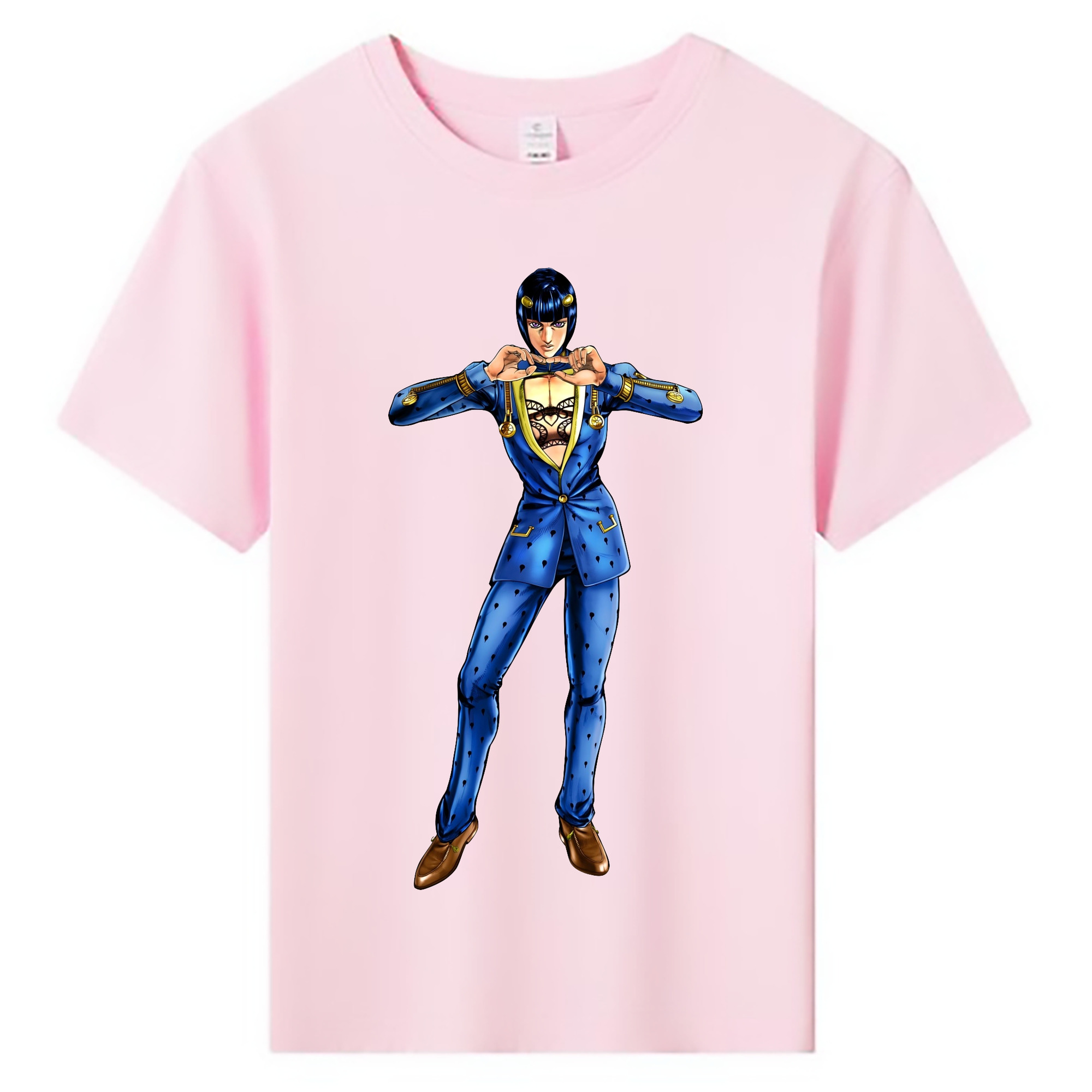 （画像用） ジョジョの奇妙な冒険 ブローノ?ブチャラティ JoJo's Bizarre Adventure Bruno Bucciarati 綿100％キッズTシャツ（フロントプリント）