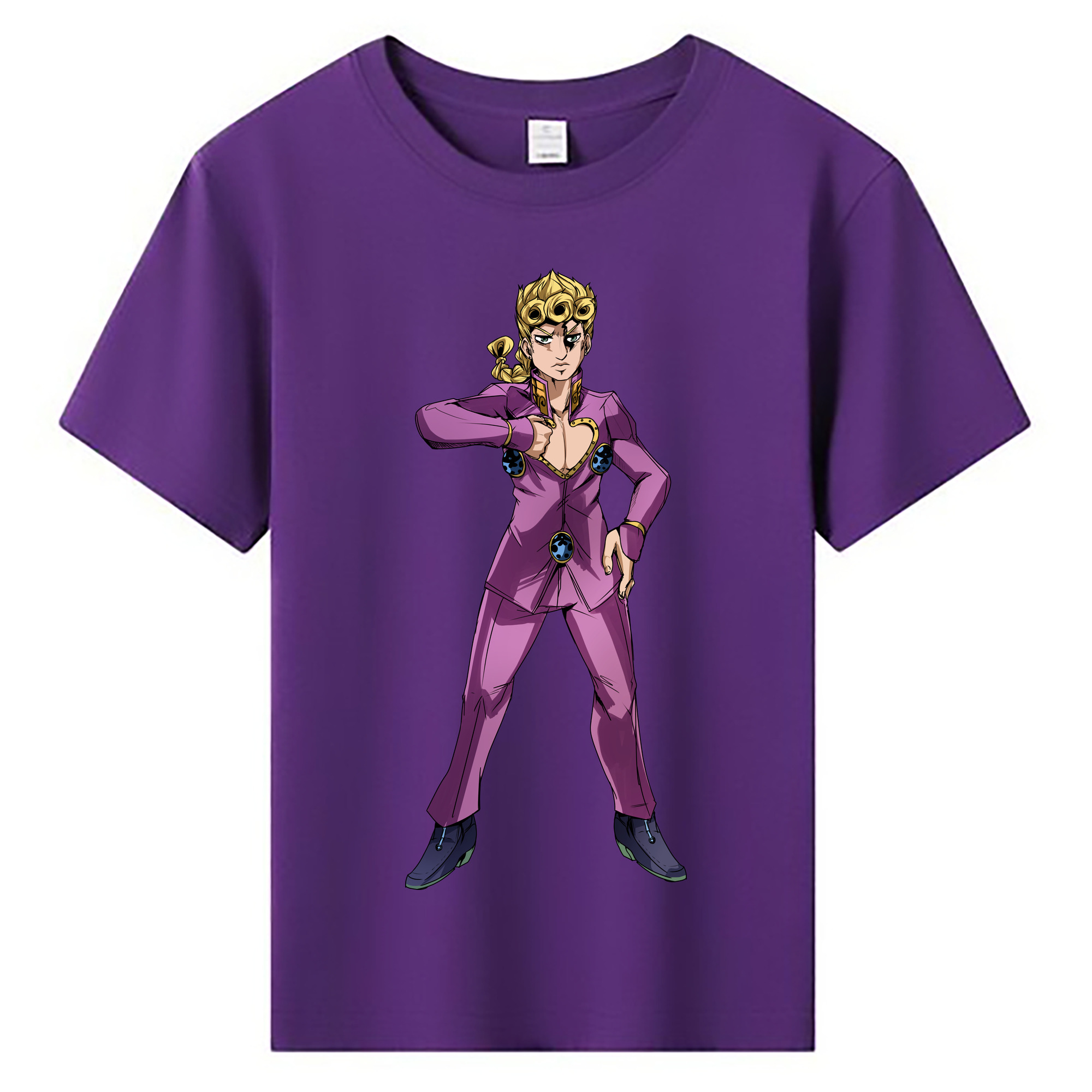 （画像用） ジョジョの奇妙な冒険 ジョルノ?ジョバァーナ JoJo's Bizarre Adventure Giorno Giovanna 綿100％キッズTシャツ（フロントプリント）