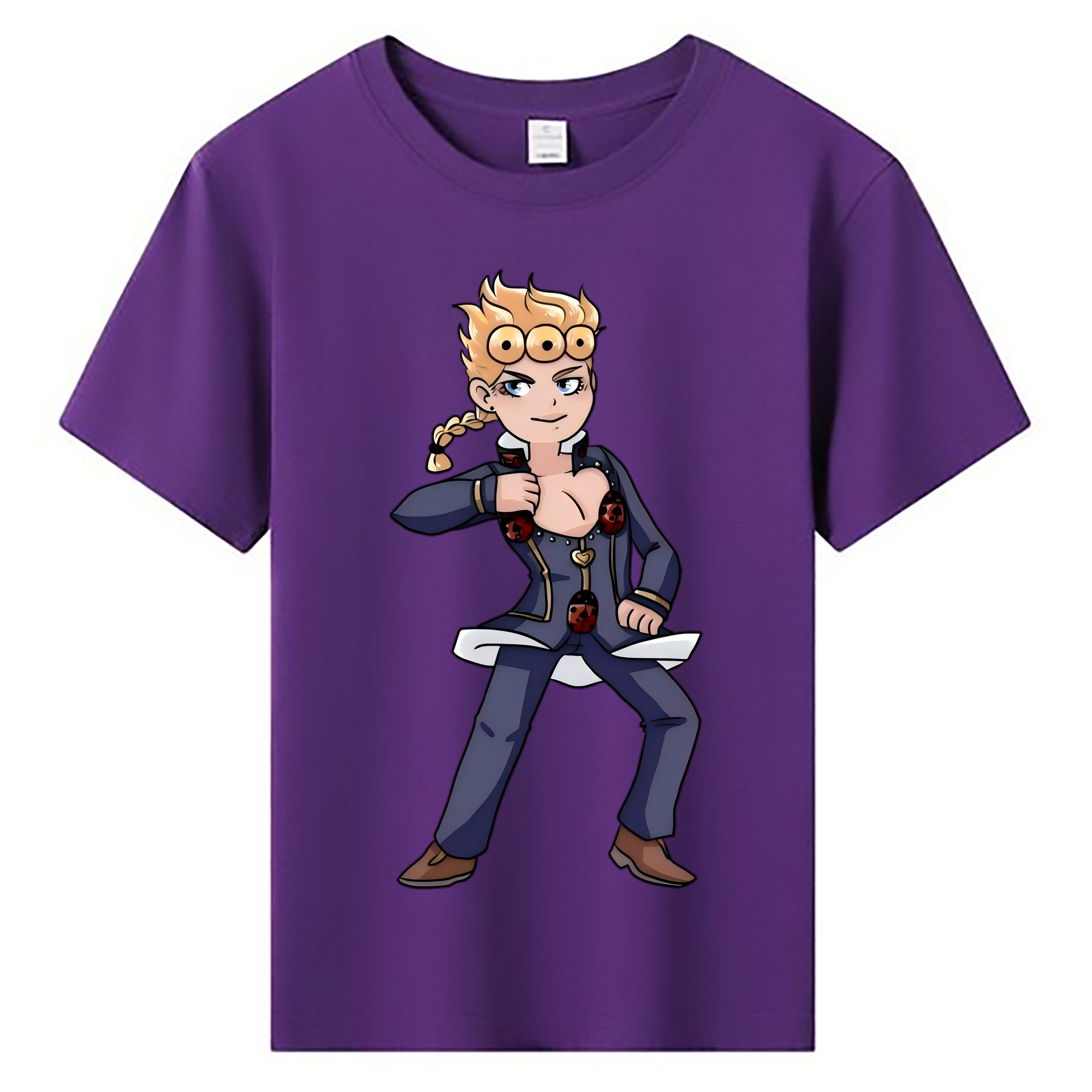 （画像用） ジョジョの奇妙な冒険 ジョルノ?ジョバァーナ JoJo's Bizarre Adventure Giorno Giovanna 綿100％キッズTシャツ（フロントプリント）