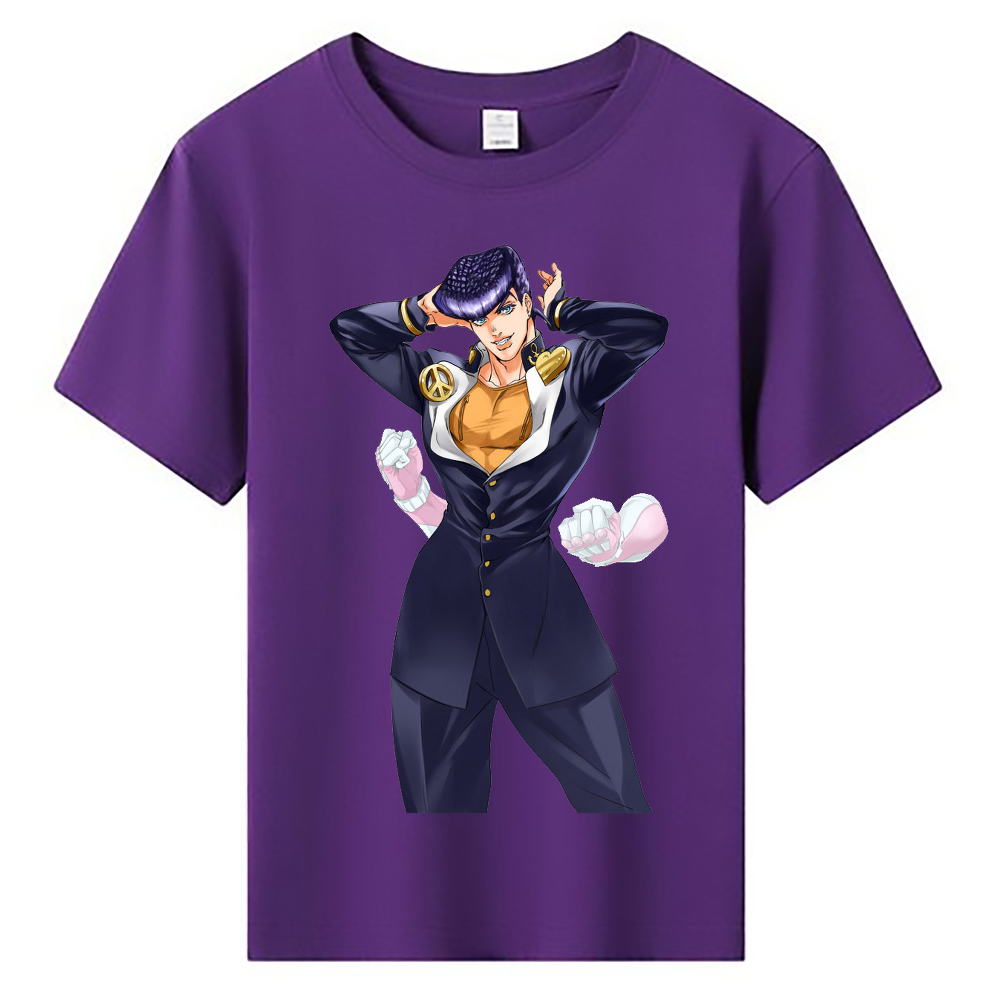 （画像用） ジョジョの奇妙な冒険 ひがしかた じょうすけ JoJo's Bizarre Adventure Higashikata Josuke 綿100％キッズTシャツ（フロントプリント）