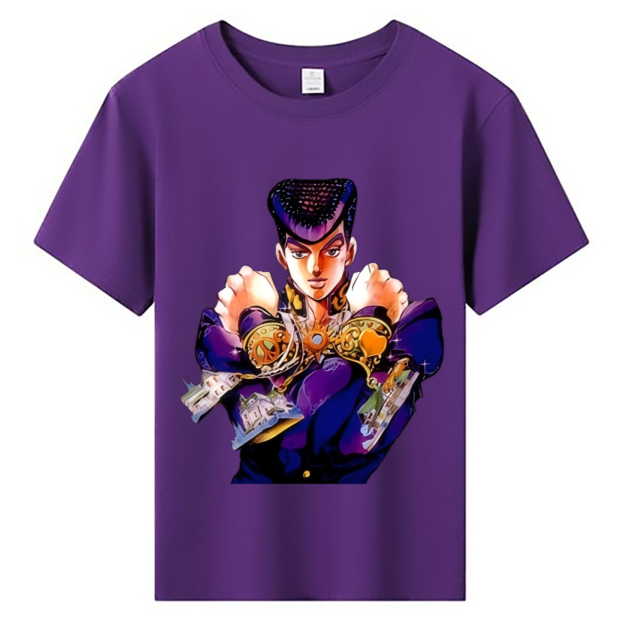 （画像用） ジョジョの奇妙な冒険 ひがしかた じょうすけ JoJo's Bizarre Adventure Higashikata Josuke 綿100％キッズTシャツ（フロントプリント）