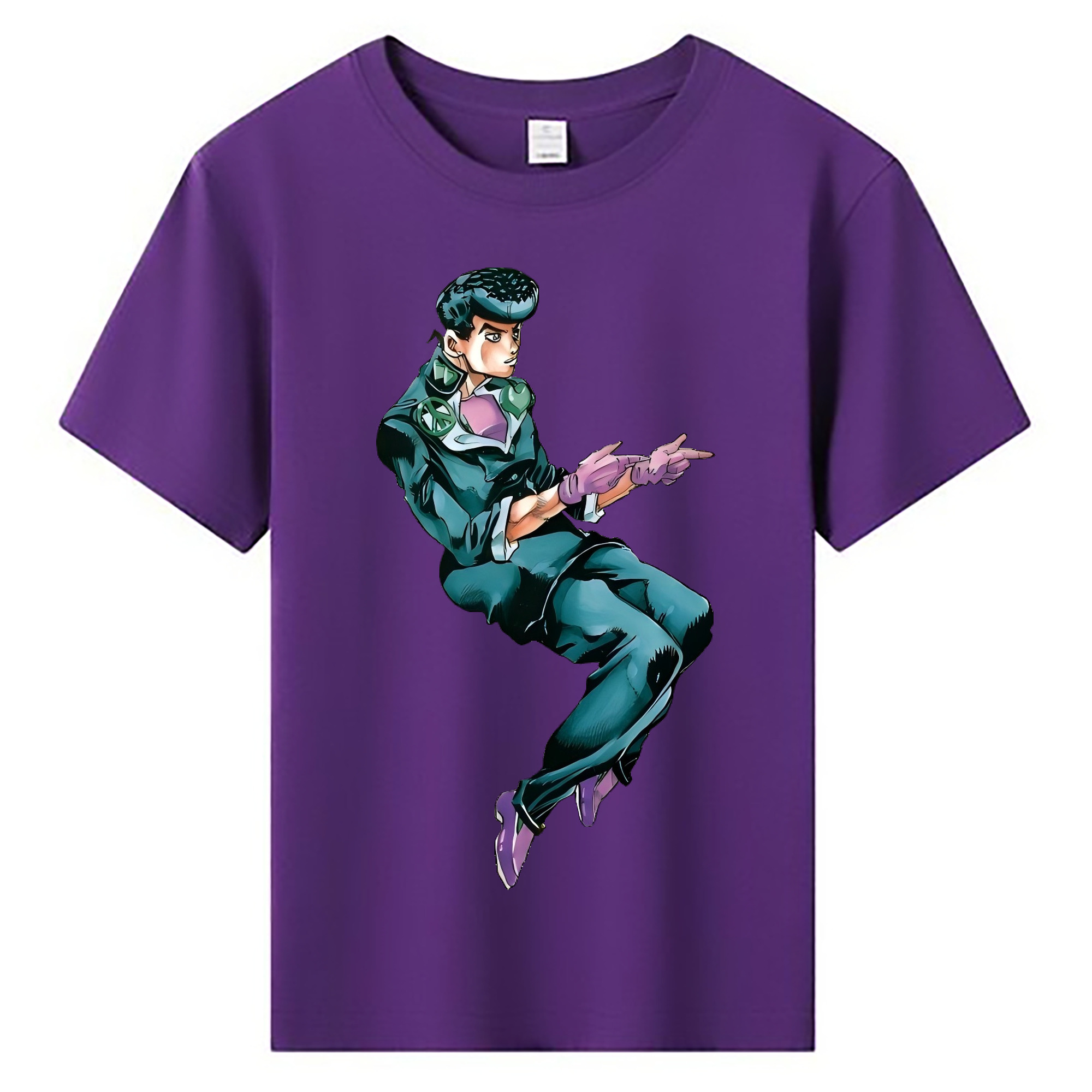 （画像用） ジョジョの奇妙な冒険 ひがしかた じょうすけ JoJo's Bizarre Adventure Higashikata Josuke 綿100％キッズTシャツ（フロントプリント）
