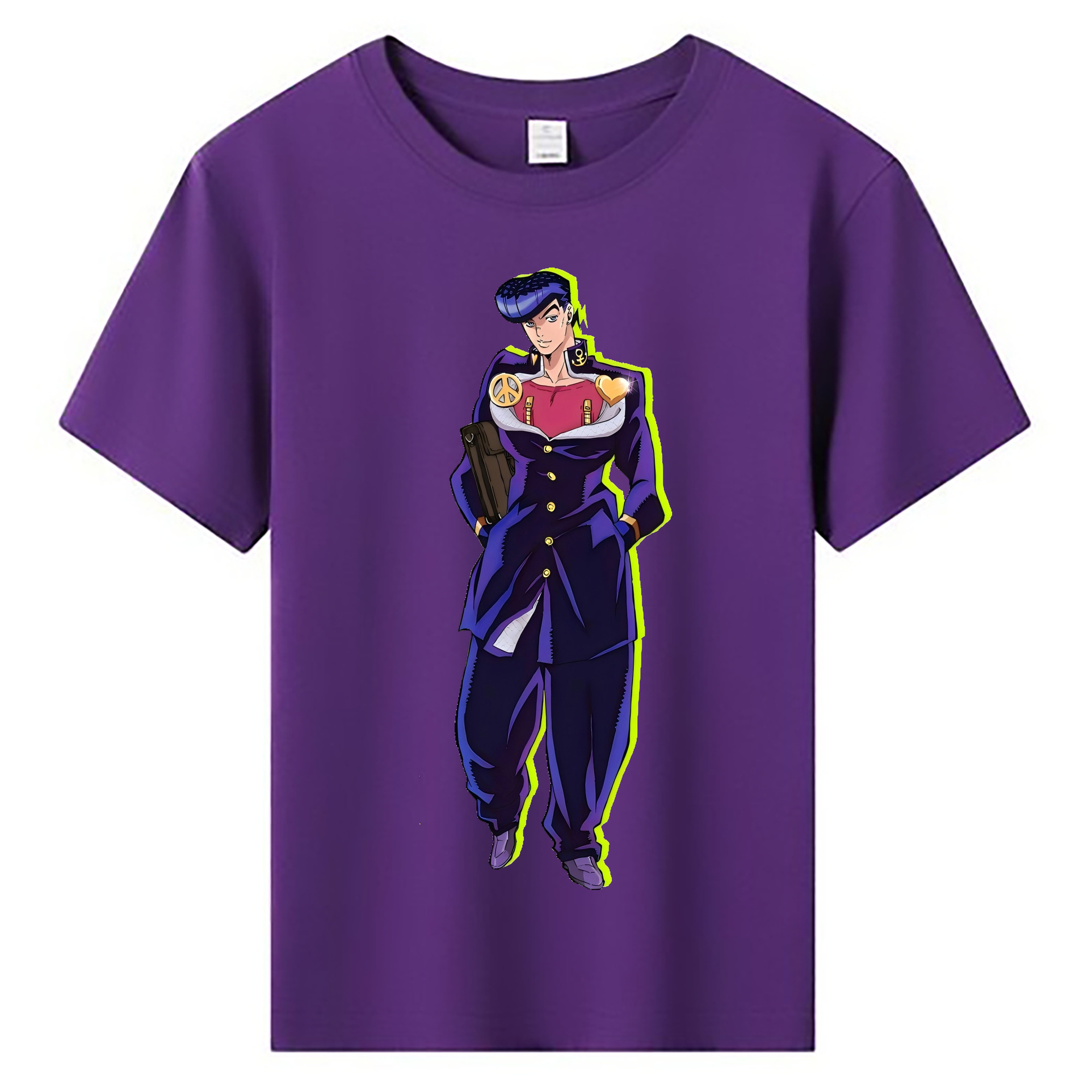 （画像用） ジョジョの奇妙な冒険 ひがしかた じょうすけ JoJo's Bizarre Adventure Higashikata Josuke 綿100％キッズTシャツ（フロントプリント）