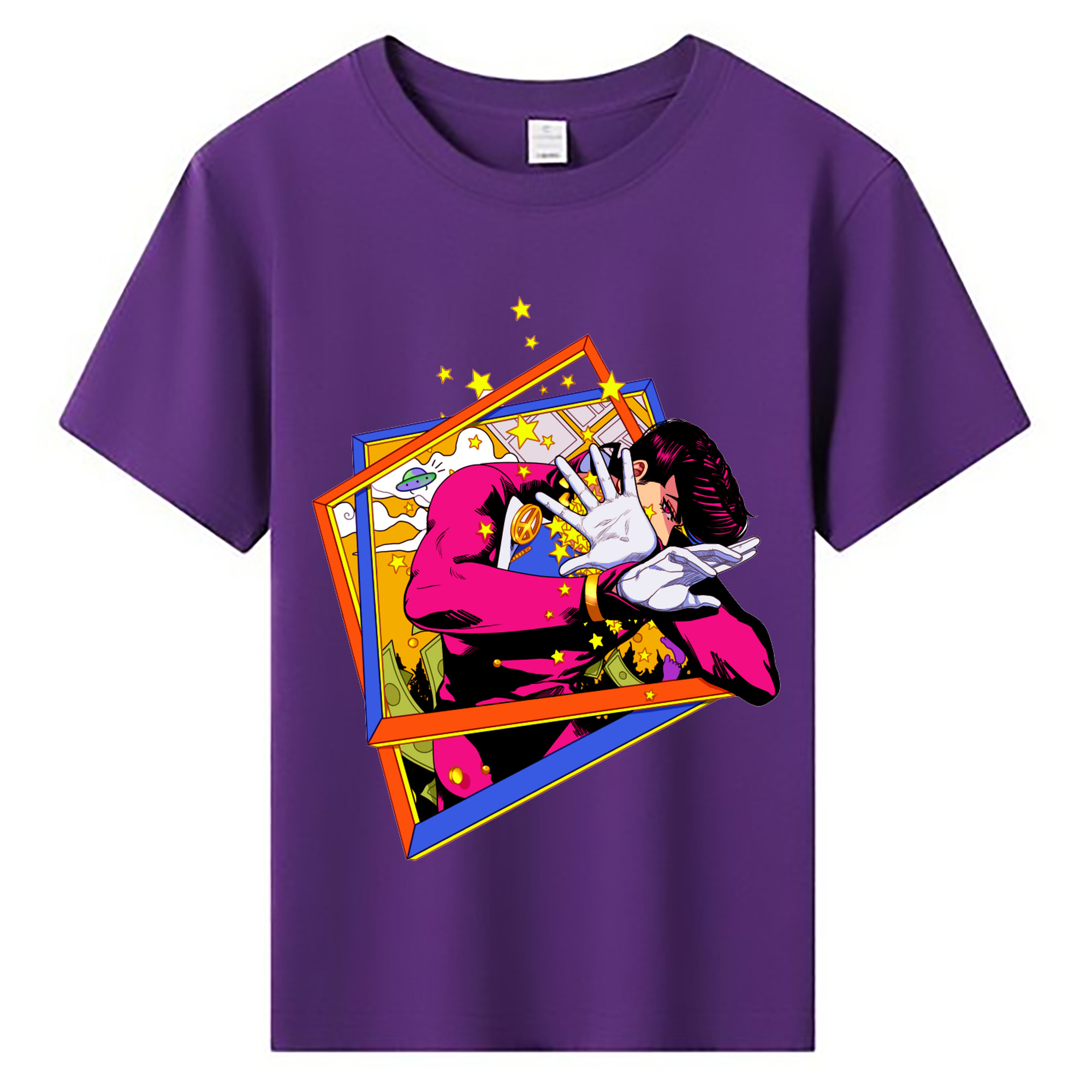 （画像用） ジョジョの奇妙な冒険 ひがしかた じょうすけ JoJo's Bizarre Adventure Higashikata Josuke 綿100％キッズTシャツ（フロントプリント）