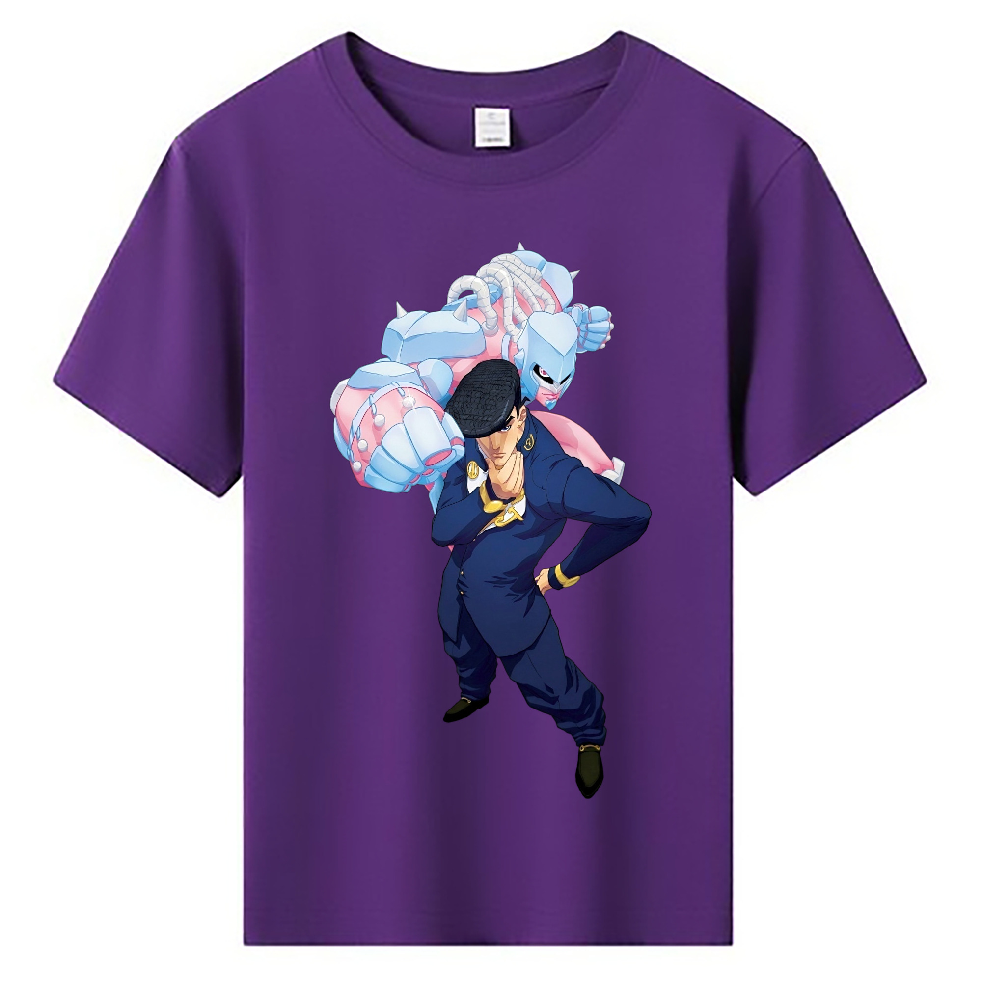（画像用） ジョジョの奇妙な冒険 ひがしかた じょうすけ JoJo's Bizarre Adventure Higashikata Josuke 綿100％キッズTシャツ（フロントプリント）