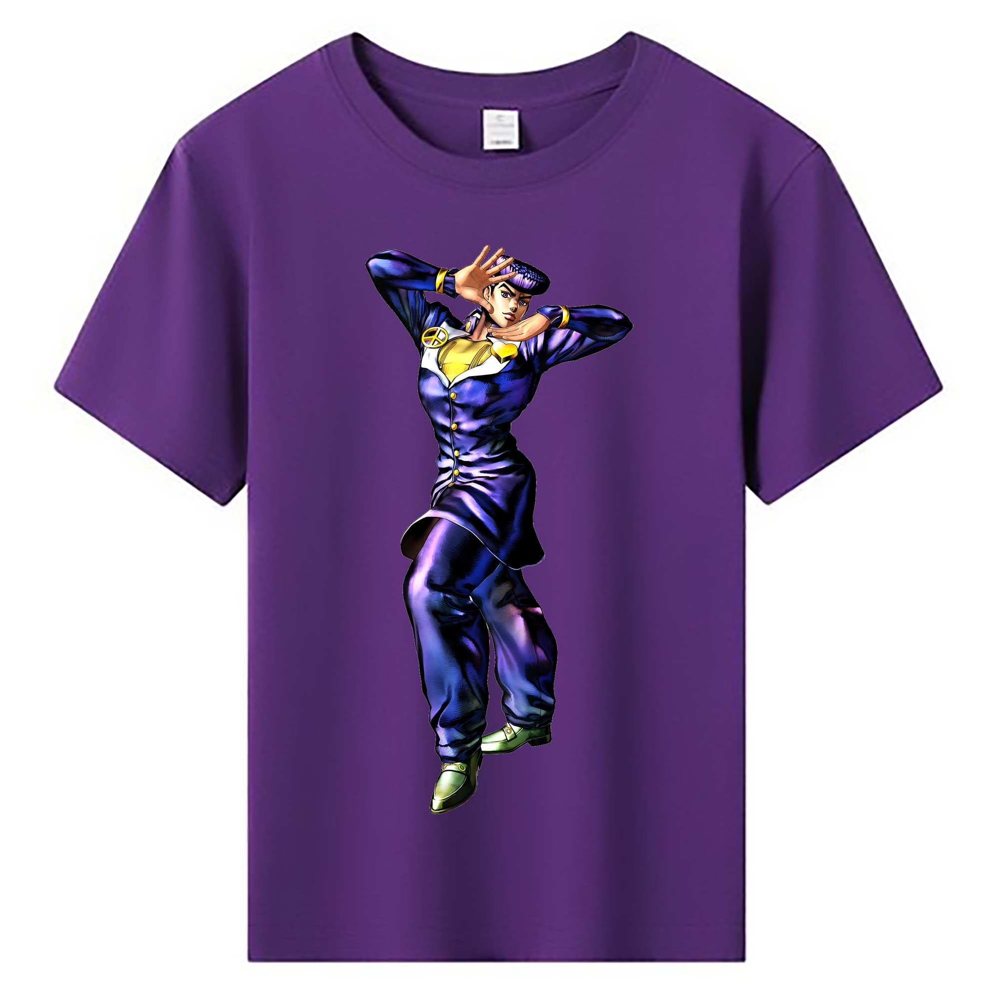 （画像用） ジョジョの奇妙な冒険 ひがしかた じょうすけ JoJo's Bizarre Adventure Higashikata Josuke 綿100％キッズTシャツ（フロントプリント）