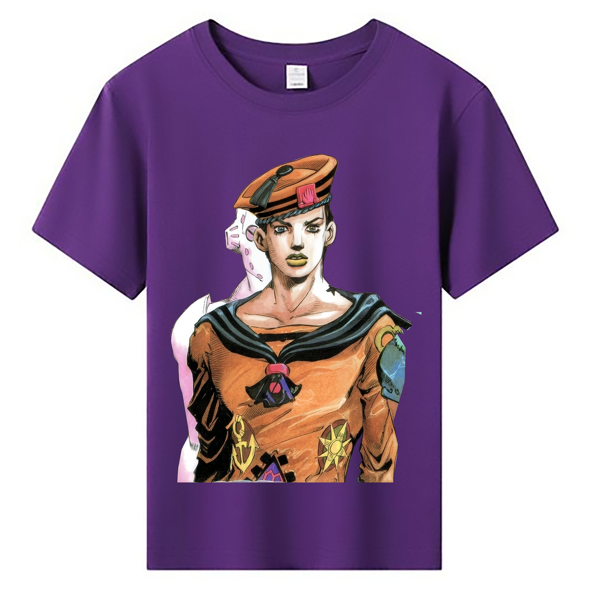 （画像用） ジョジョの奇妙な冒険 東方定助 JoJo's Bizarre Adventure Higashikata Josuke 綿100％キッズTシャツ（フロントプリント）
