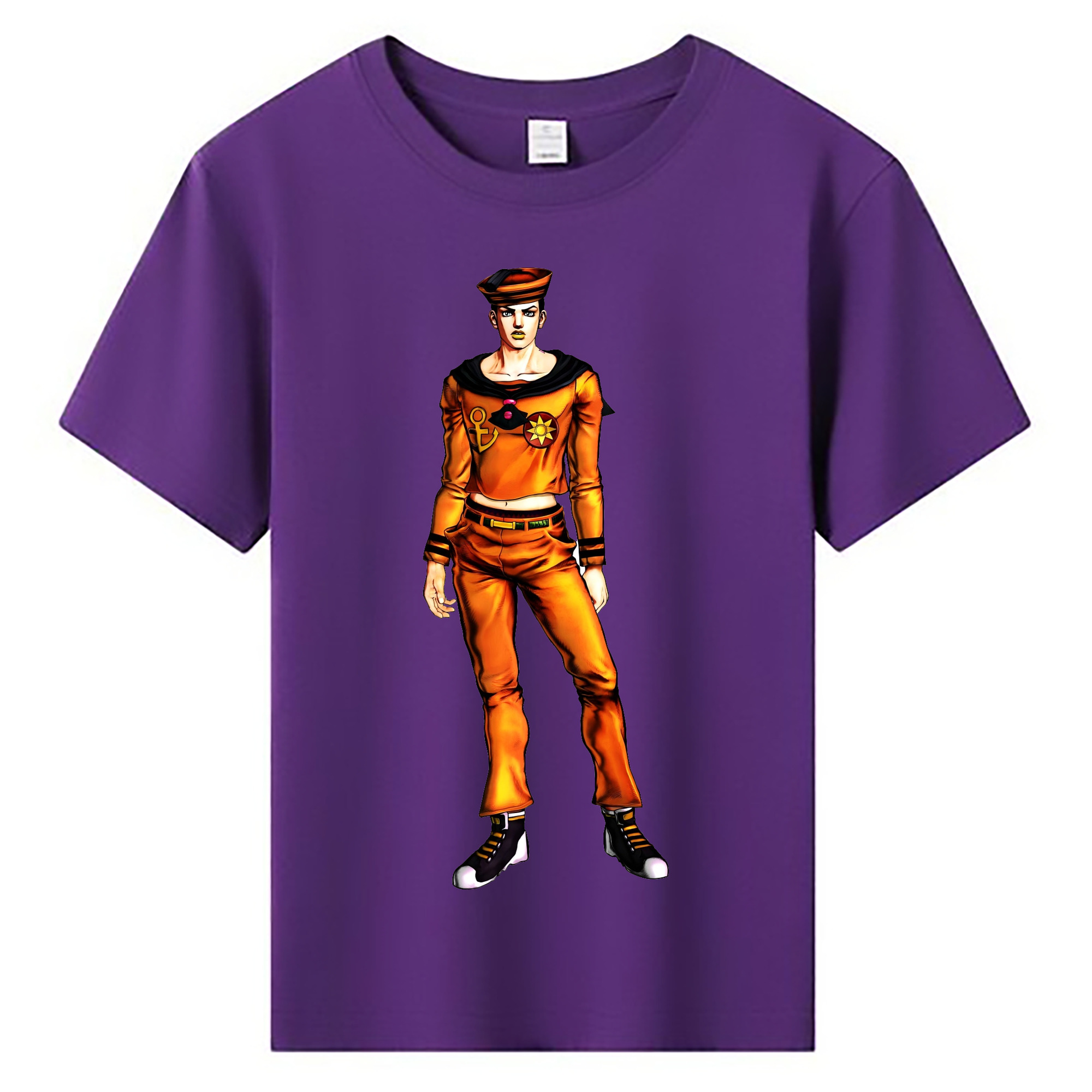 （画像用） ジョジョの奇妙な冒険 東方定助 JoJo's Bizarre Adventure Higashikata Josuke 綿100％キッズTシャツ（フロントプリント）
