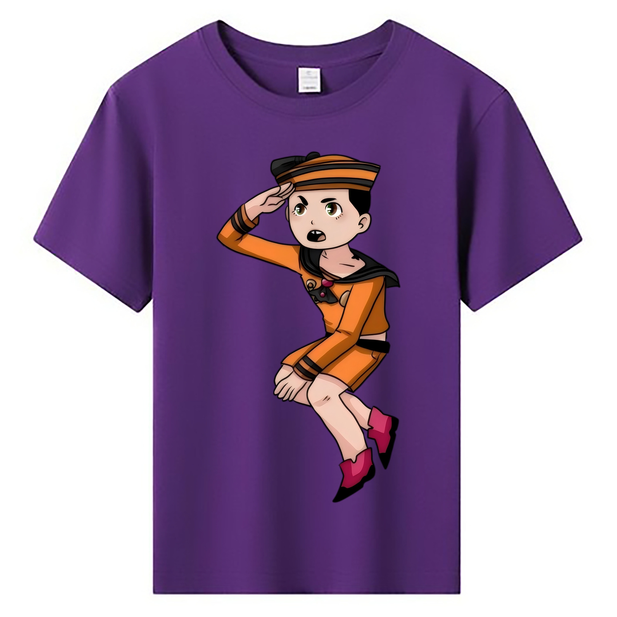 （画像用） ジョジョの奇妙な冒険 東方定助 JoJo's Bizarre Adventure Higashikata Josuke 綿100％キッズTシャツ（フロントプリント）