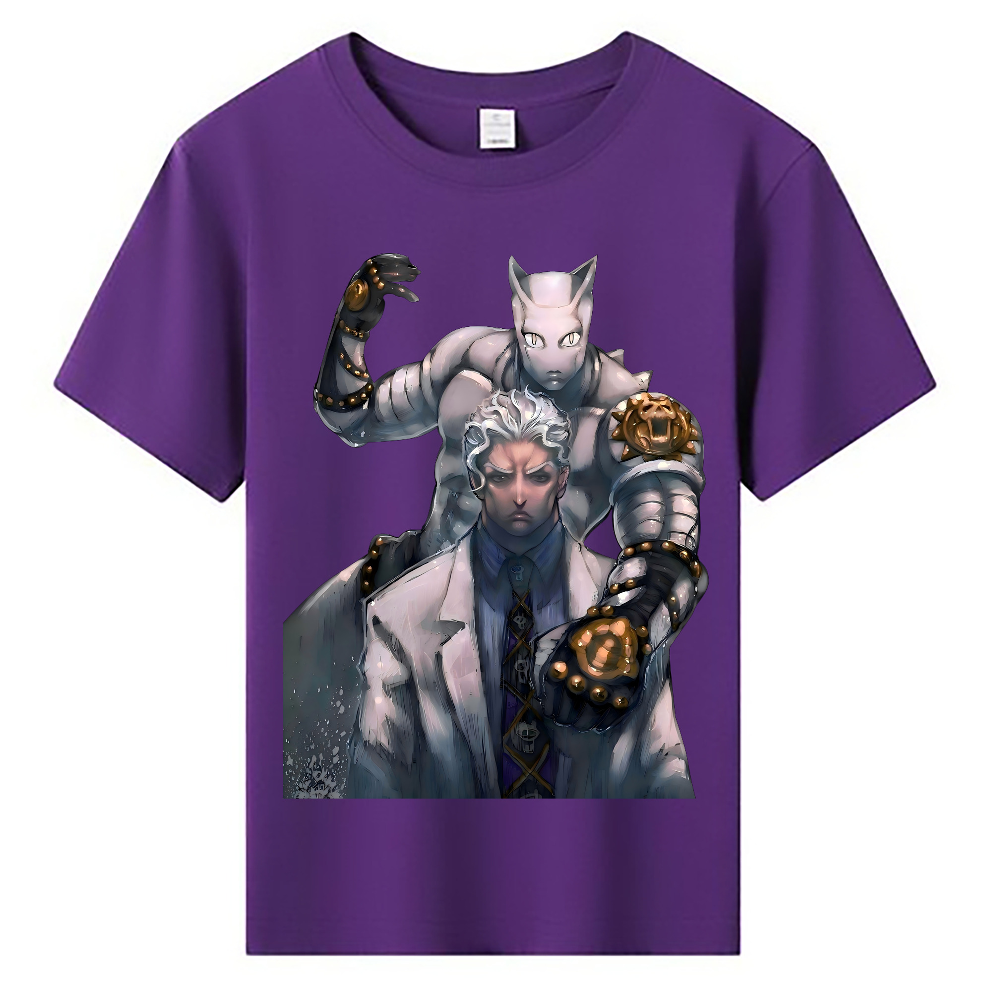（画像用） ジョジョの奇妙な冒険 きら よしかげ JoJo's Bizarre Adventure Kira Yoshikage 綿100％キッズTシャツ（フロントプリント）