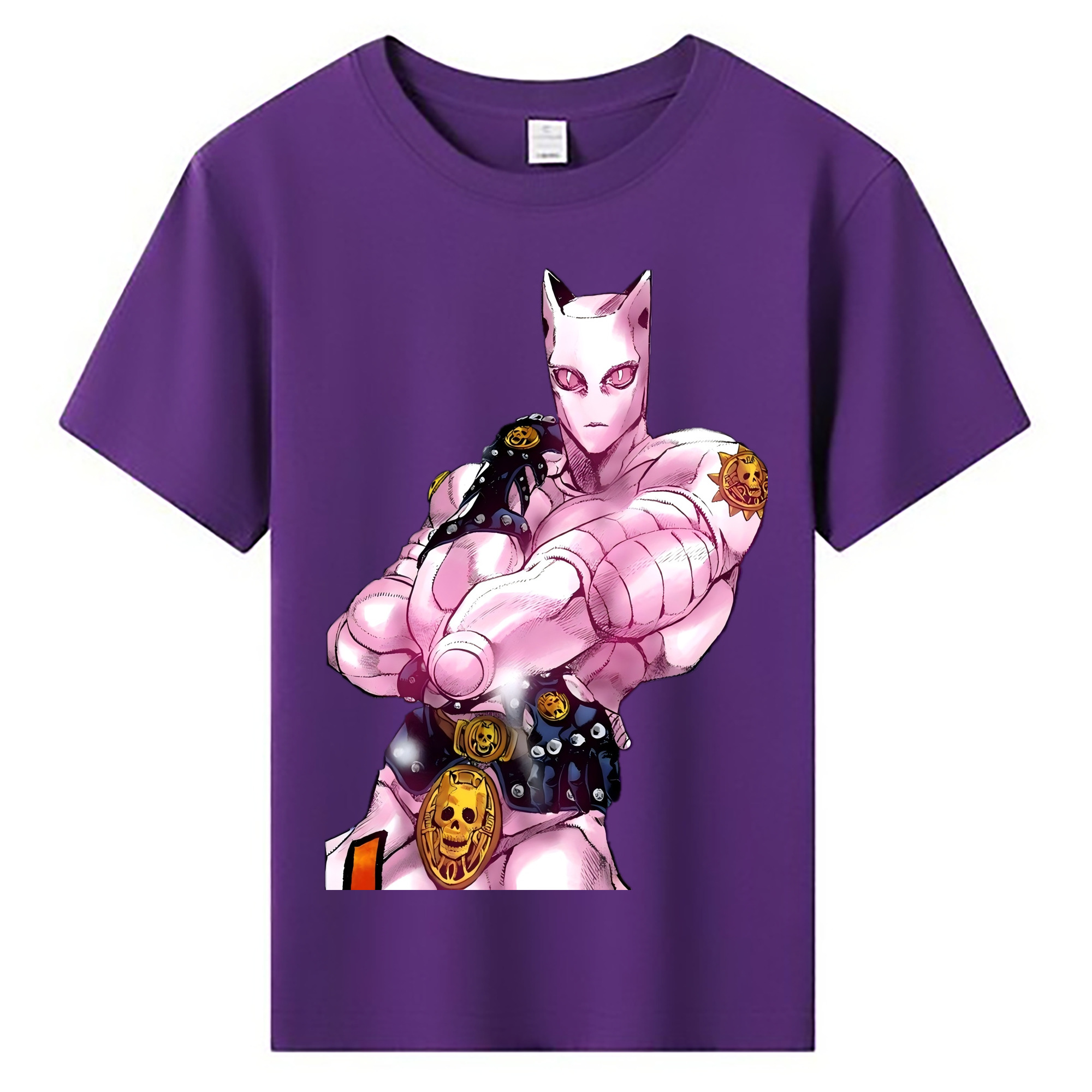 （画像用） ジョジョの奇妙な冒険 きら よしかげ JoJo's Bizarre Adventure Kira Yoshikage 綿100％キッズTシャツ（フロントプリント）