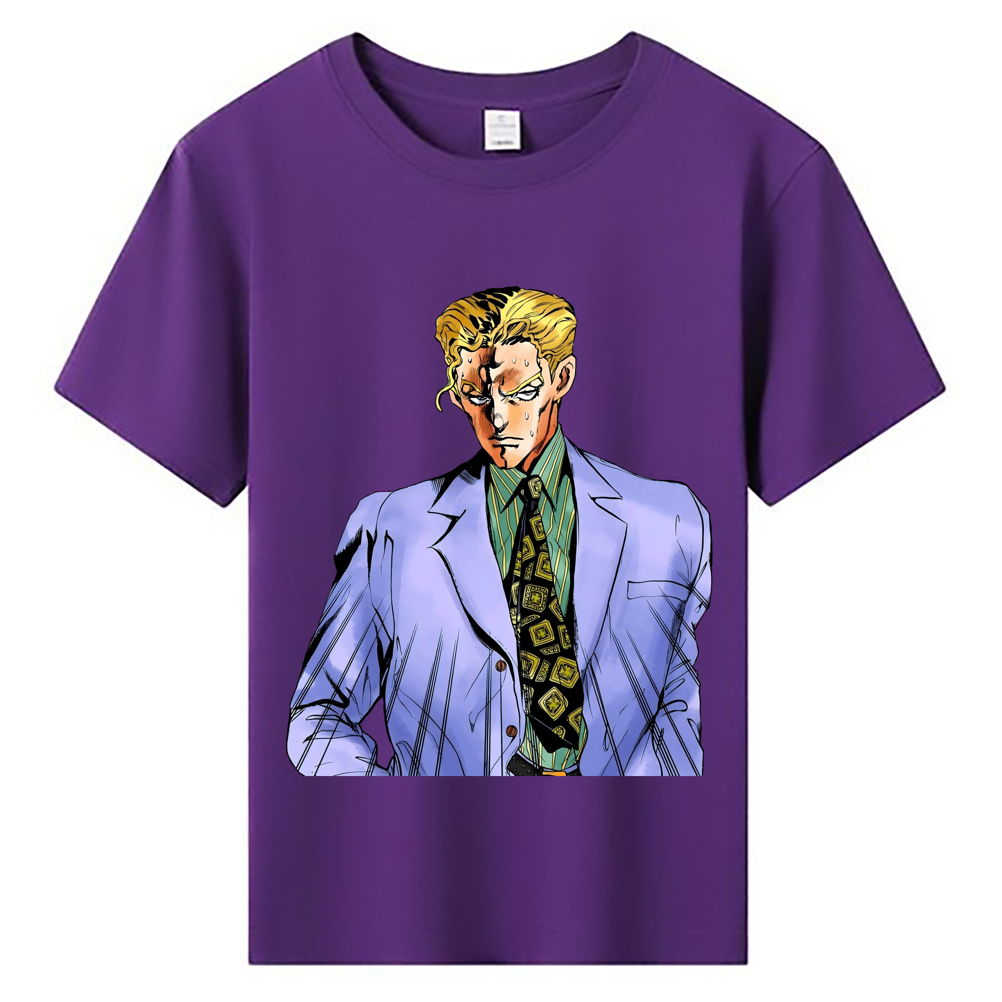 （画像用） ジョジョの奇妙な冒険 きら よしかげ JoJo's Bizarre Adventure Kira Yoshikage 綿100％キッズTシャツ（フロントプリント）