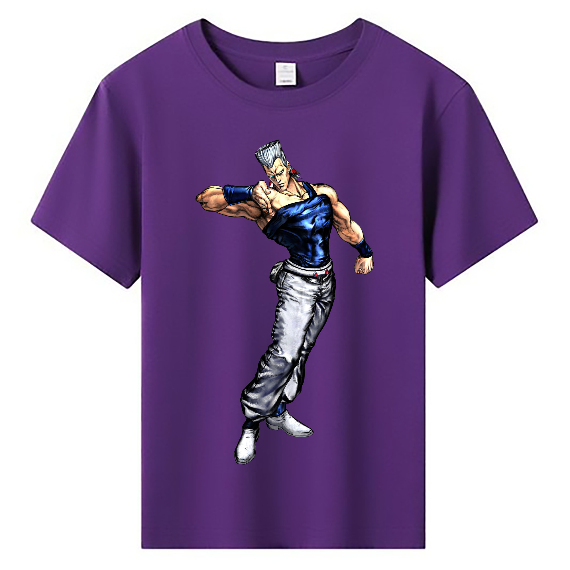 （画像用） ジョジョの奇妙な冒険 ジャン＝ピエール?ポルナレフ JoJo's Bizarre Adventure Jan Pierre Polnareff 綿100％キッズTシャツ（フロントプリント）