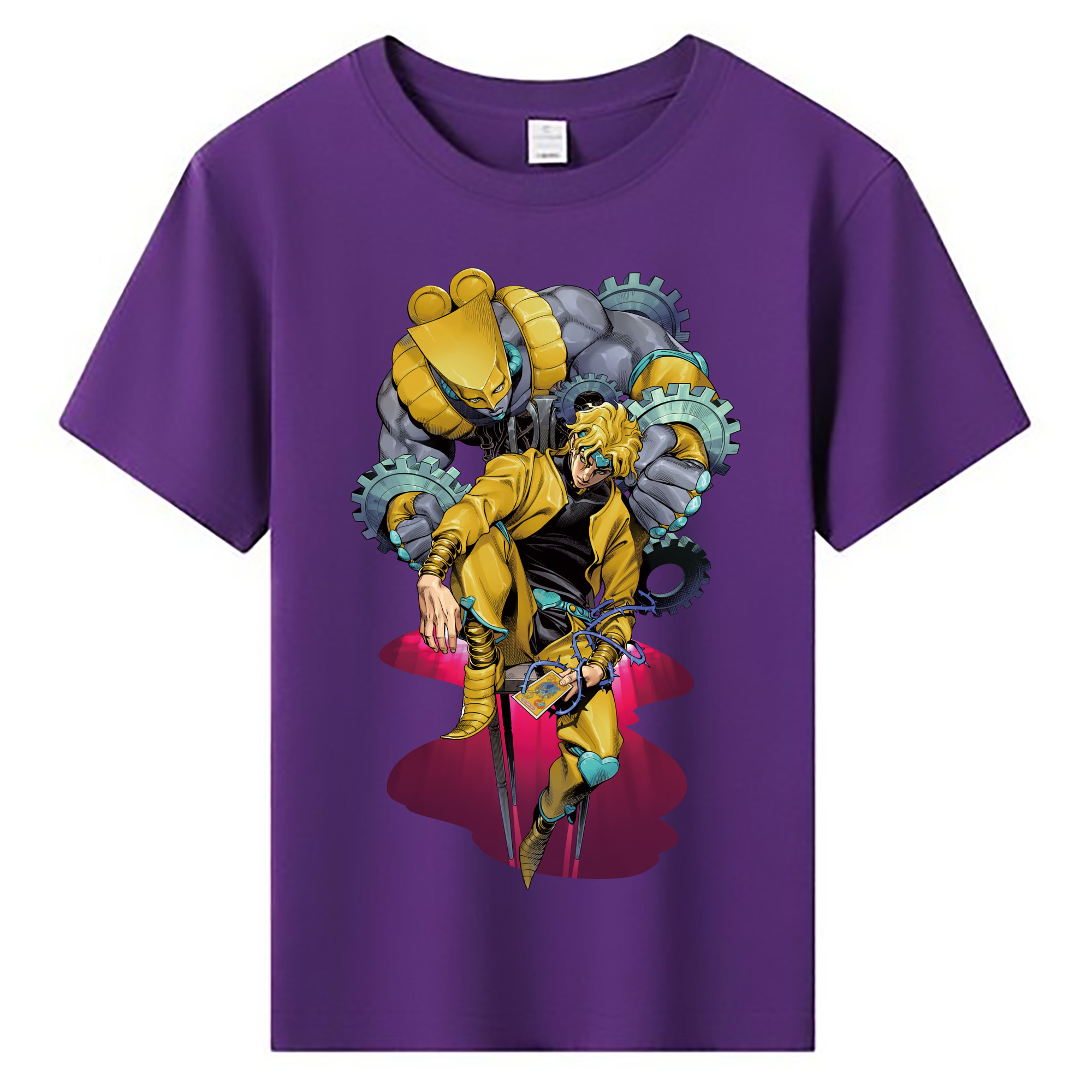 （画像用） ジョジョの奇妙な冒険 ディオ?ブランドー JoJo's Bizarre Adventure Dio Brando 綿100％キッズTシャツ（フロントプリント）
