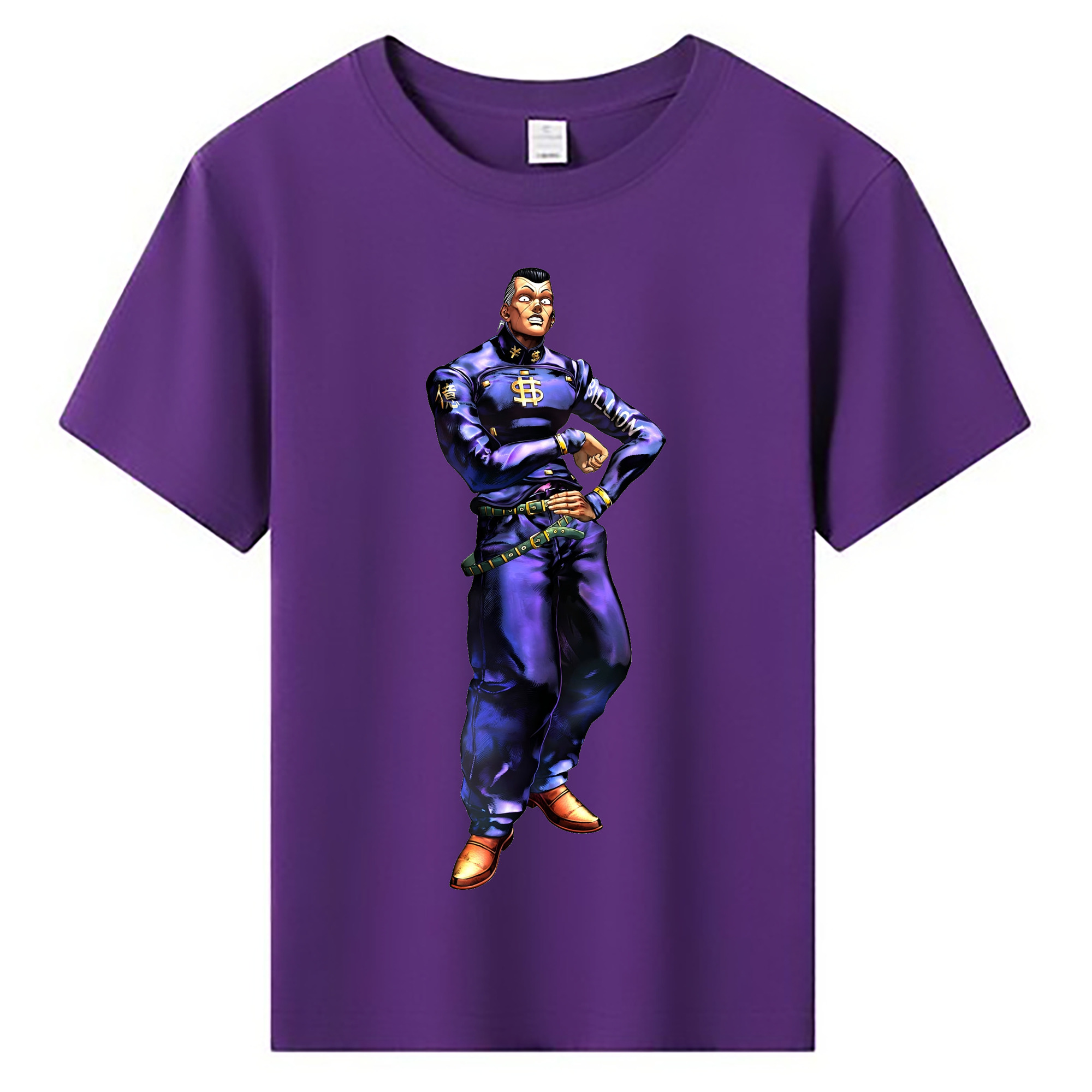 （画像用） ジョジョの奇妙な冒険 虹村億泰 にじむら おくやす JoJo's Bizarre Adventure Nijimura Okuyasu 綿100％キッズTシャツ（フロントプリント）