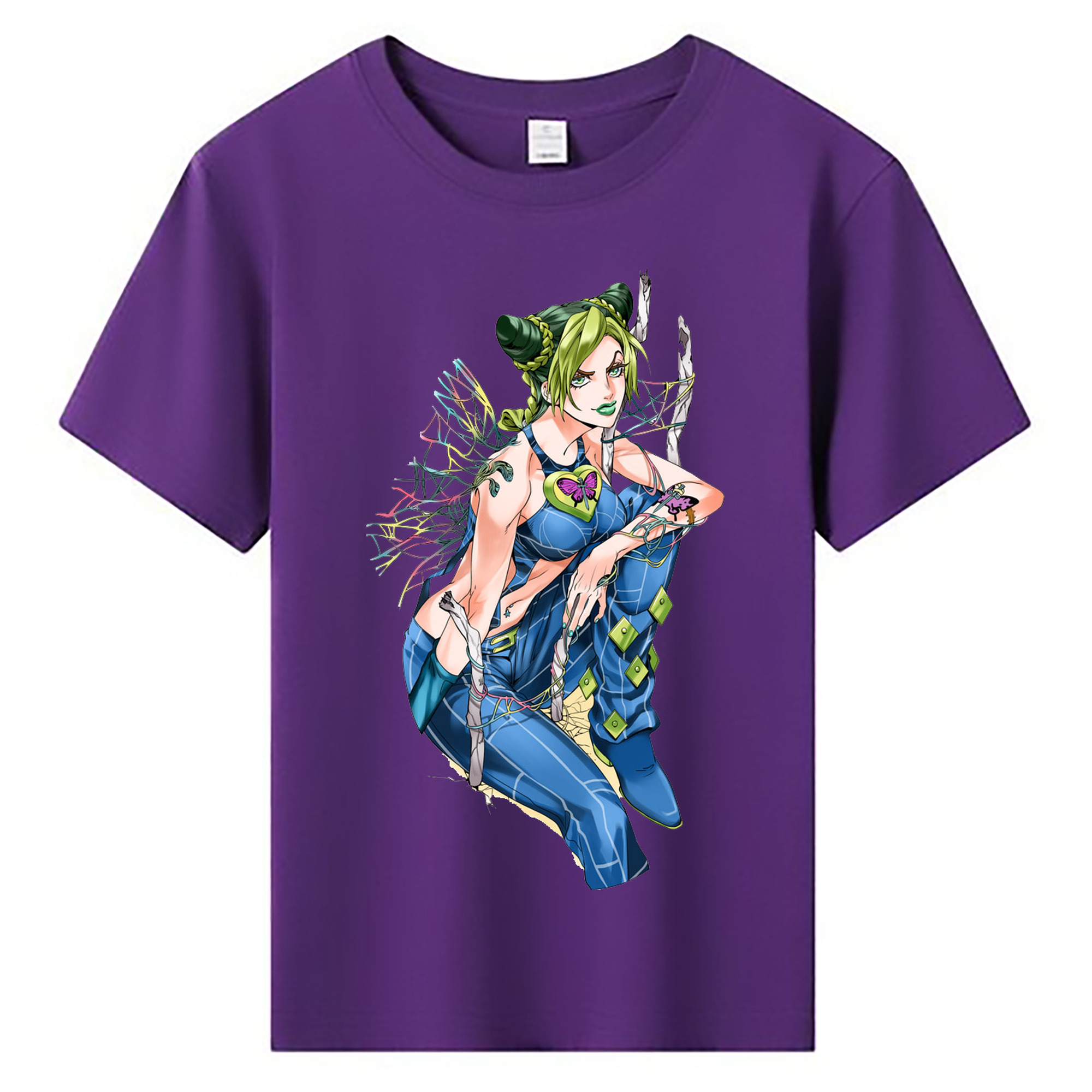 （画像用） "ジョジョの奇妙な冒険 くうじょう ジョリーン JoJo's Bizarre Adventure Jolyne Cujoh " 綿100％キッズTシャツ（フロントプリント）