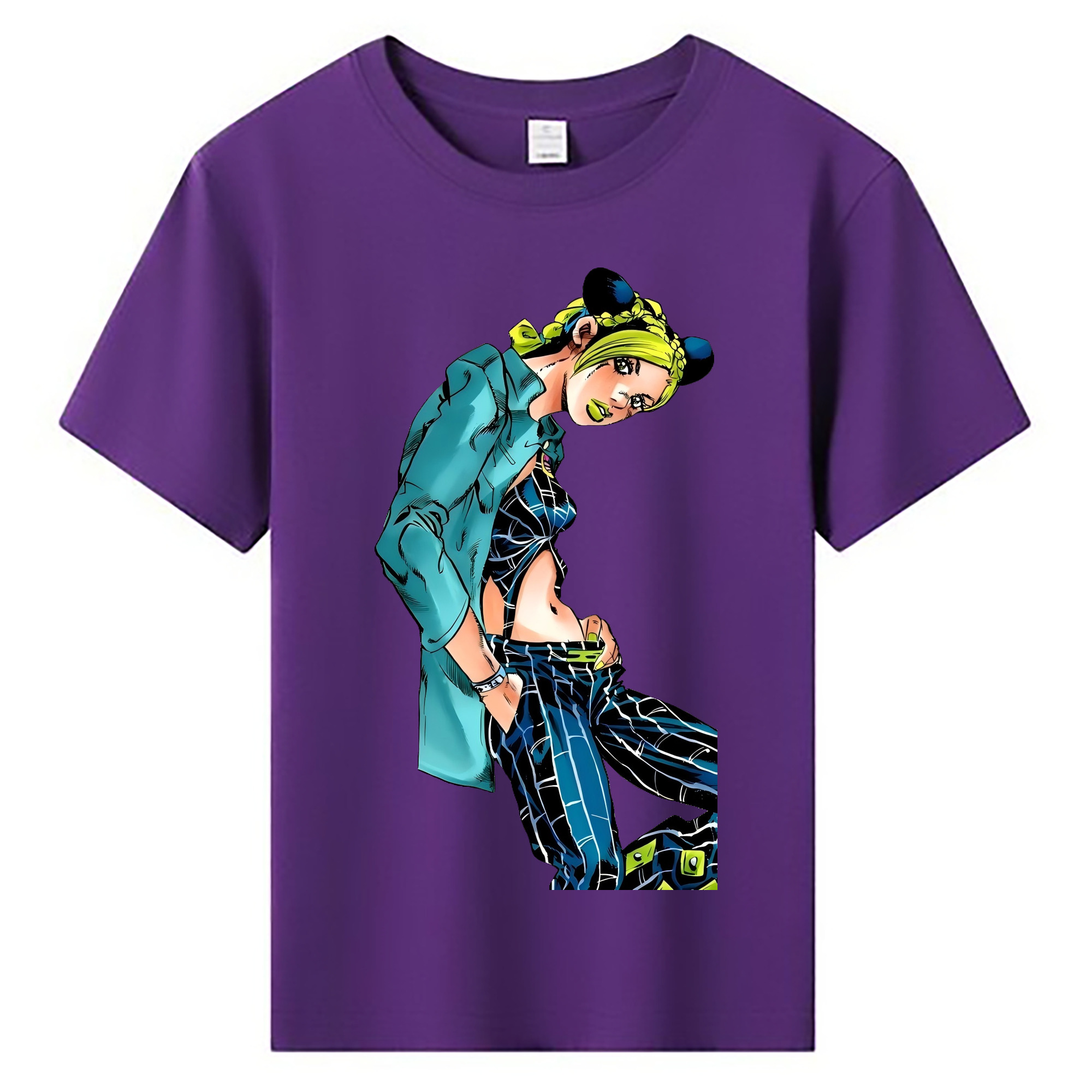 （画像用） "ジョジョの奇妙な冒険 くうじょう ジョリーン JoJo's Bizarre Adventure Jolyne Cujoh " 綿100％キッズTシャツ（フロントプリント）