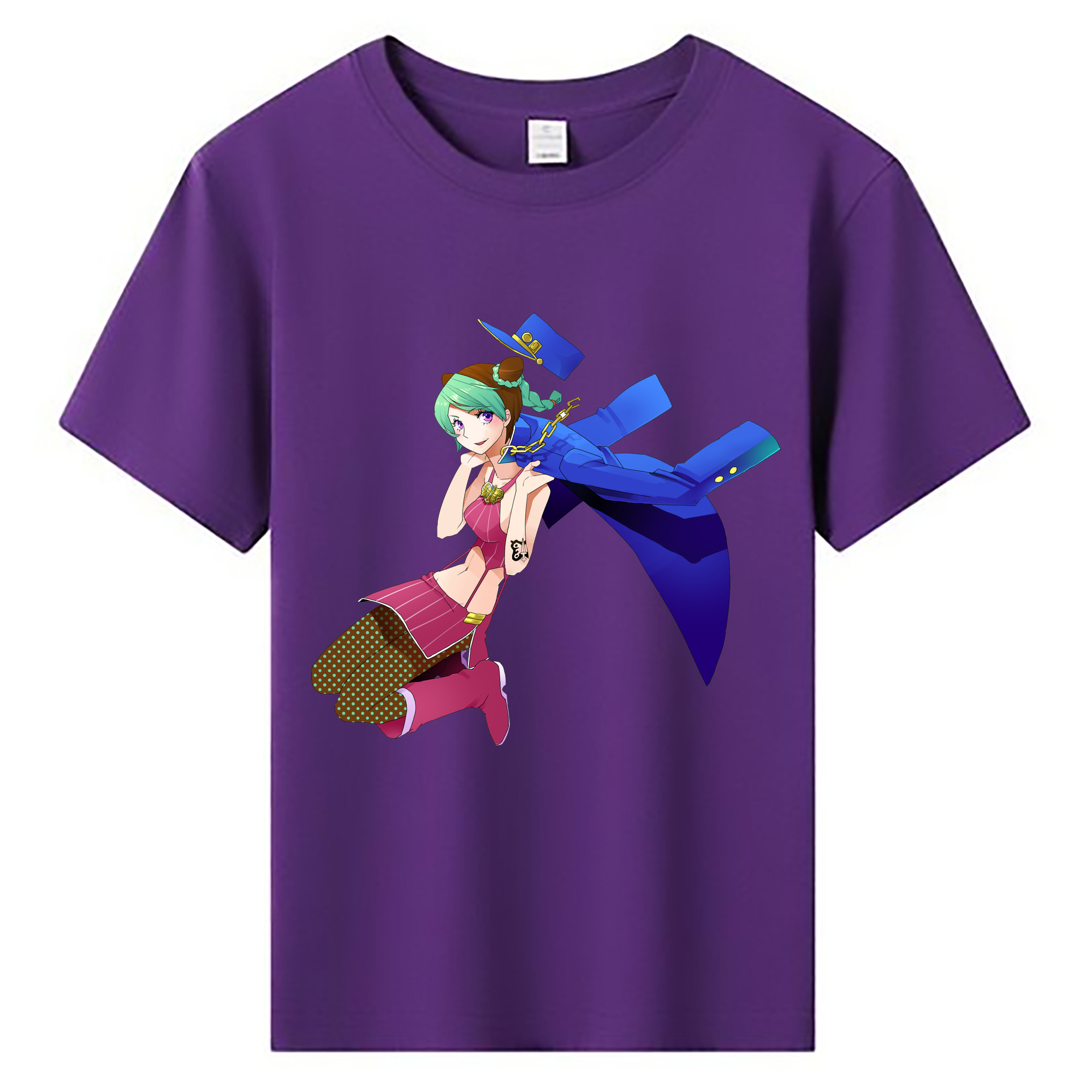 （画像用） "ジョジョの奇妙な冒険 くうじょう ジョリーン JoJo's Bizarre Adventure Jolyne Cujoh " 綿100％キッズTシャツ（フロントプリント）